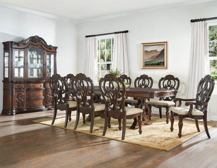 Royale 9 Piece Set<br>(Table, 2 Arm Chairs & 6 Side Chairs)