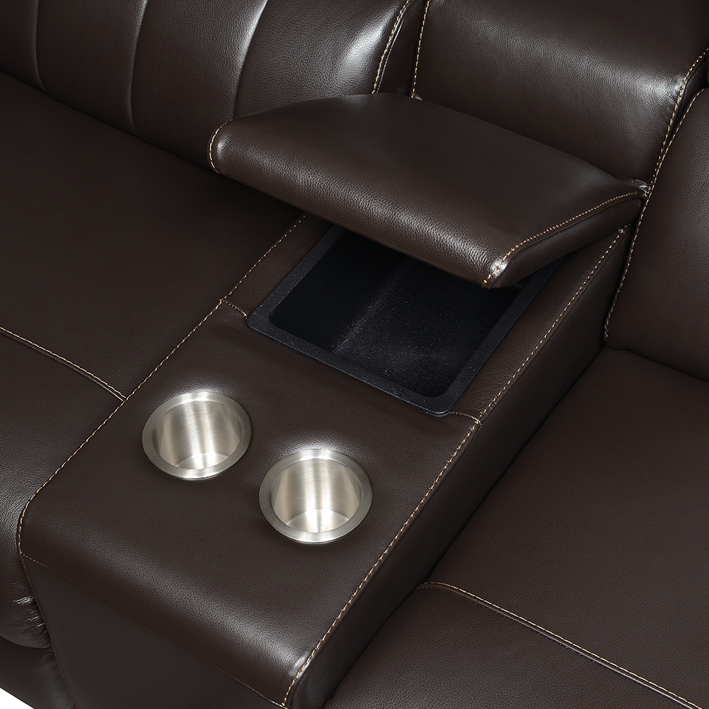 NARA 6-PIECE DUAL-POWER LEATHER RECLINING SECTIONAL - Image 4