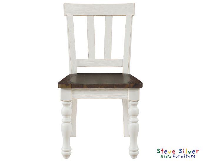 Joanna Kids Solid Wood Side Chair, Ivory and Mocha Finish - Image 3