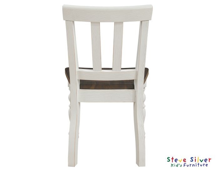 Joanna Kids Solid Wood Side Chair, Ivory and Mocha Finish - Image 6
