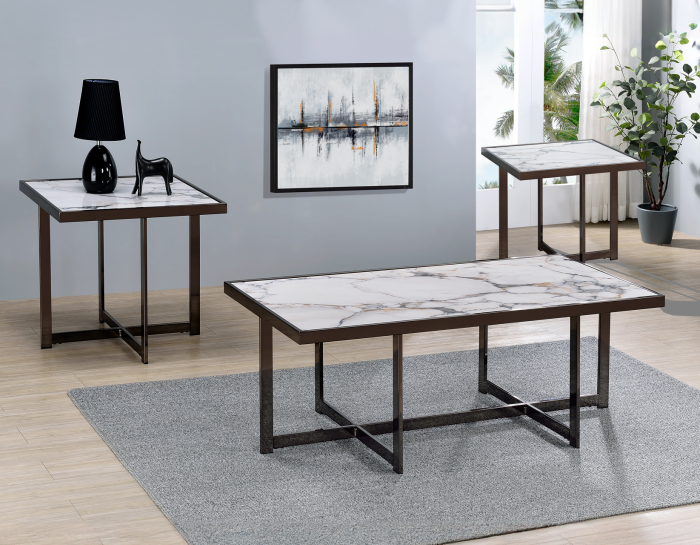 Kayley 23.25" Sintered Stone End Table - Image 7