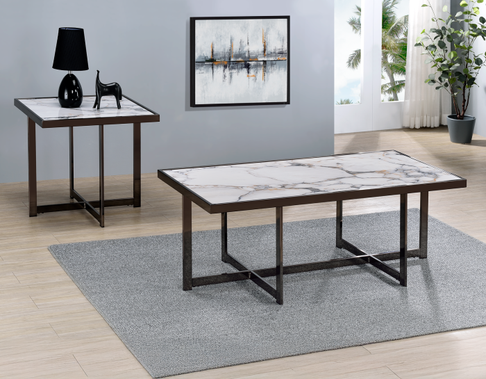 Kayley 23.25" Sintered Stone End Table - Image 5