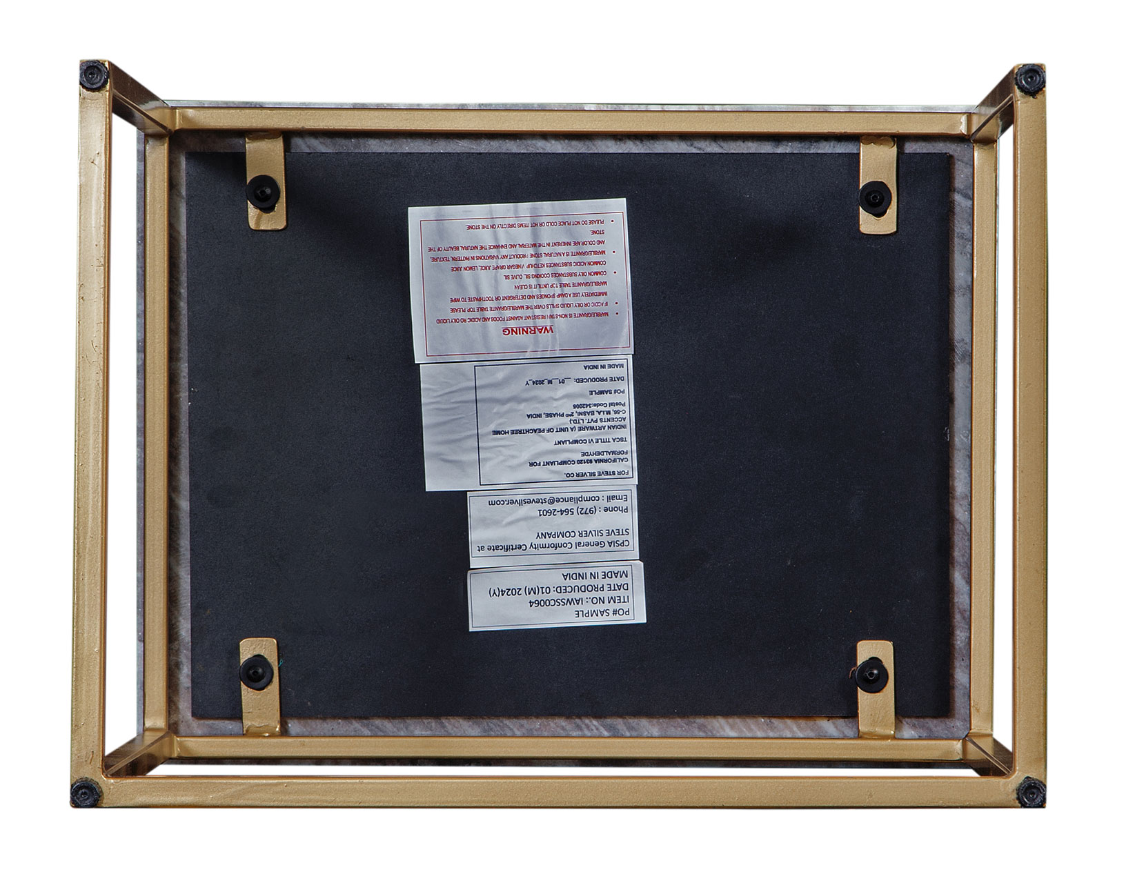 Chantel Solid Brown Marble Top Nesting Tables - Image 7