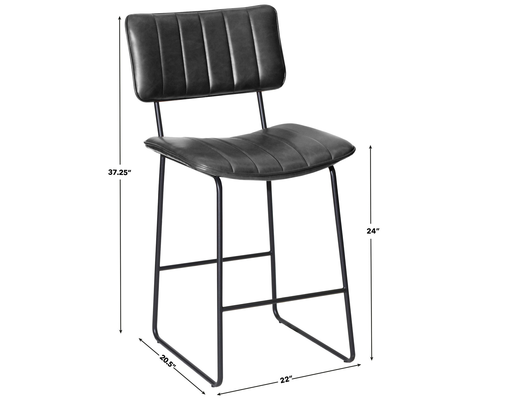 Tribeca 24" Commercial Grade Counter Stool, Black - Image 8