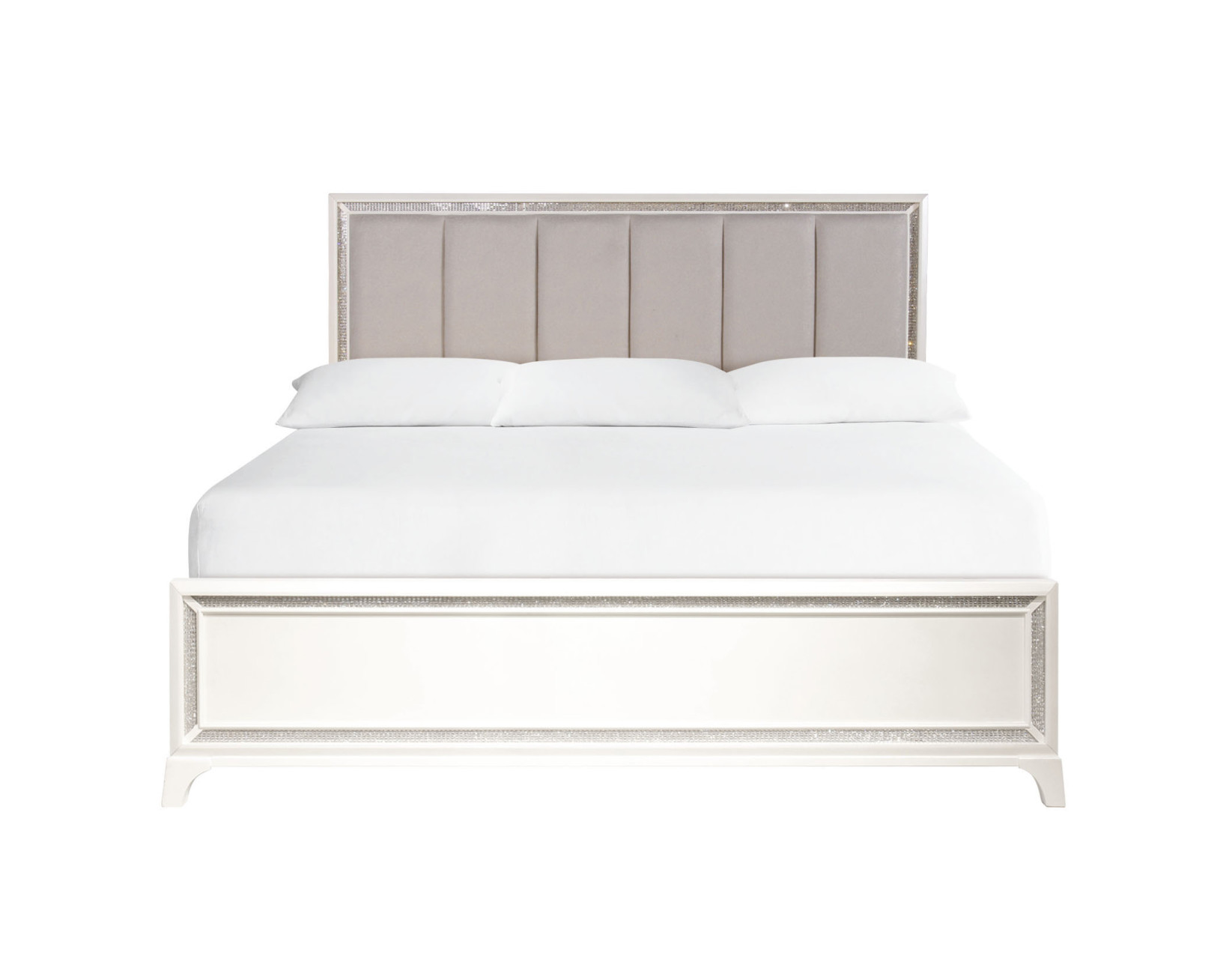 Cassie Illuminating Queen Bed, Shimmering Pearl Finish - Image 2