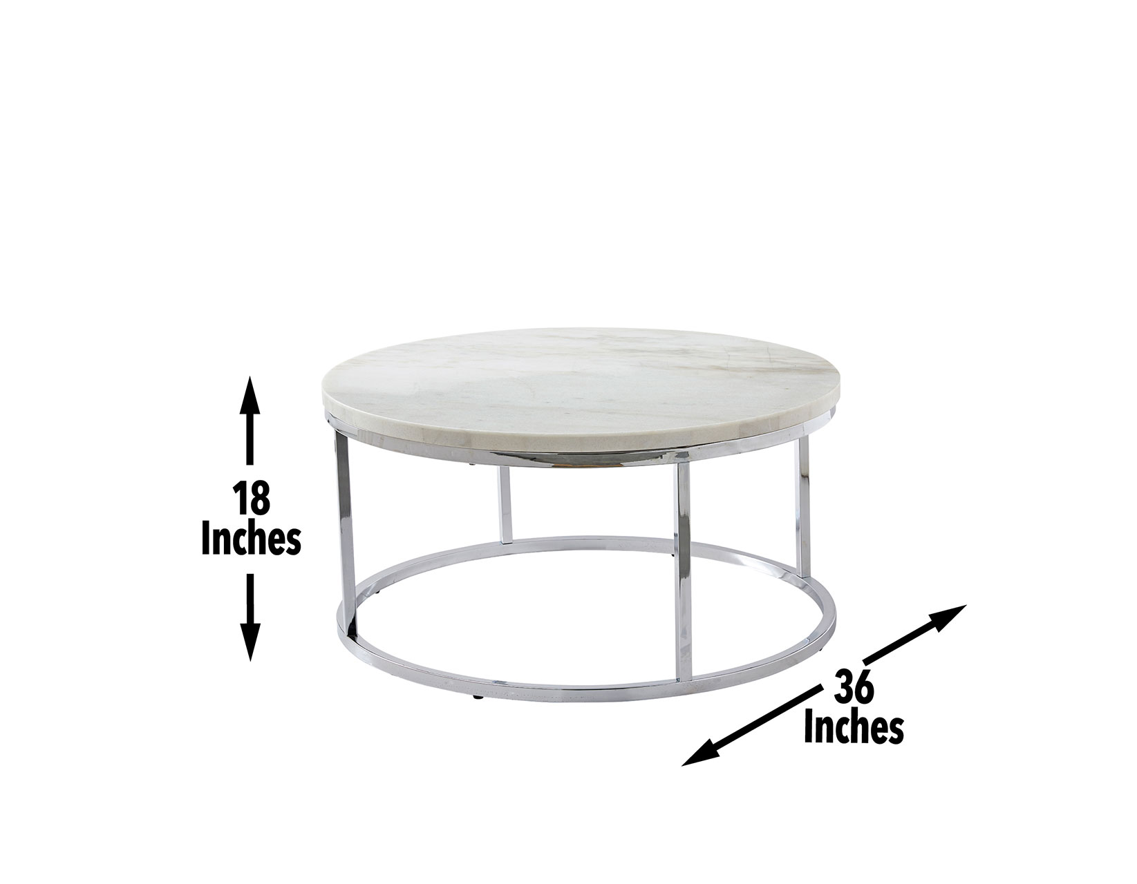 Echo White Marble Top Round Cocktail Table - Image 3