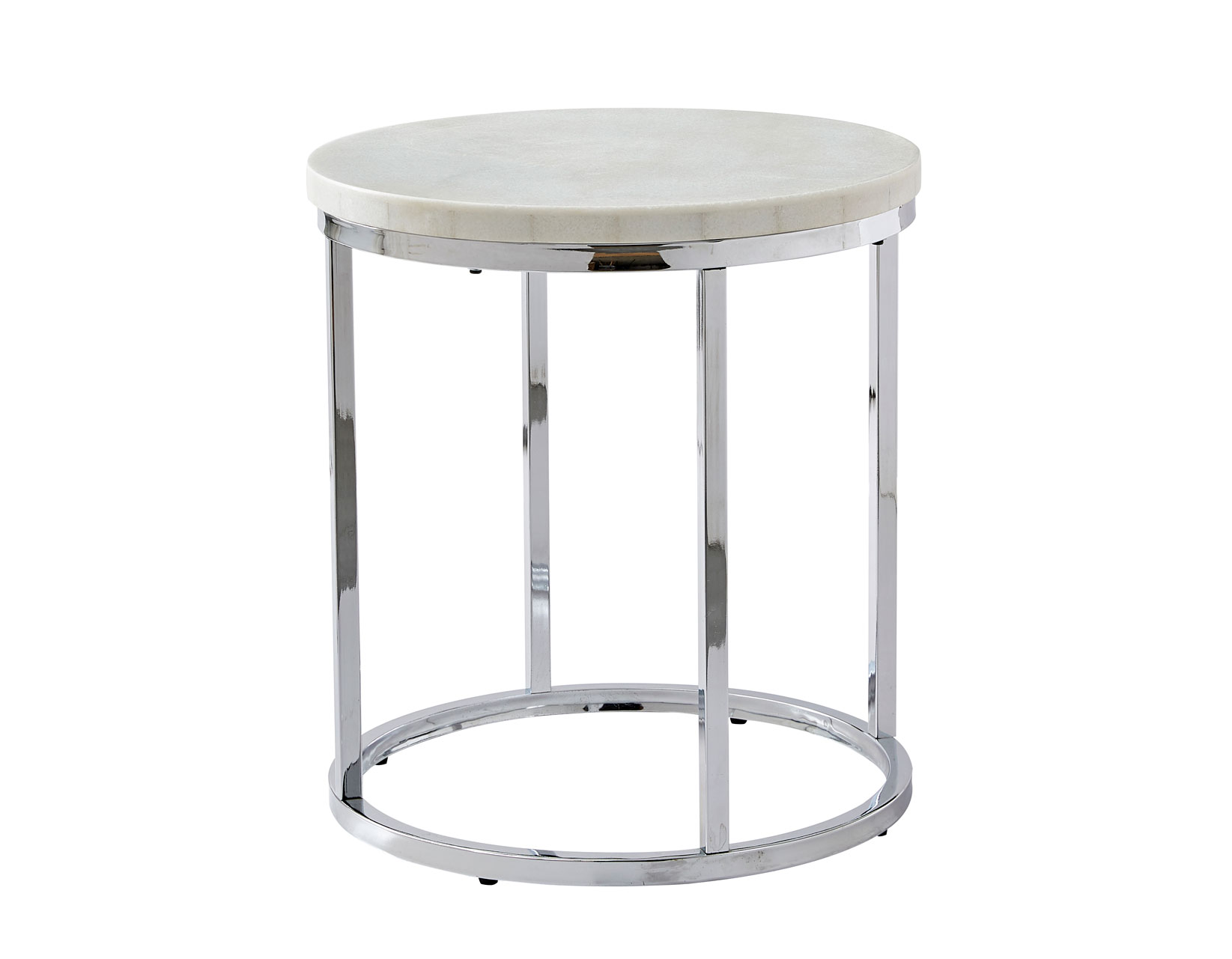 Echo White Marble Top Chairside End Table - Image 4
