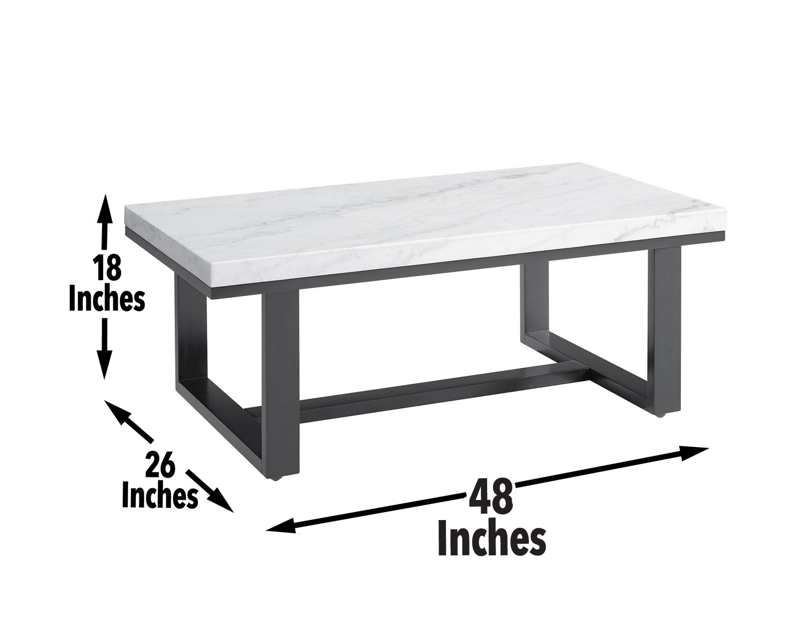 Lucca White Marble Top CocktailTable - Image 3