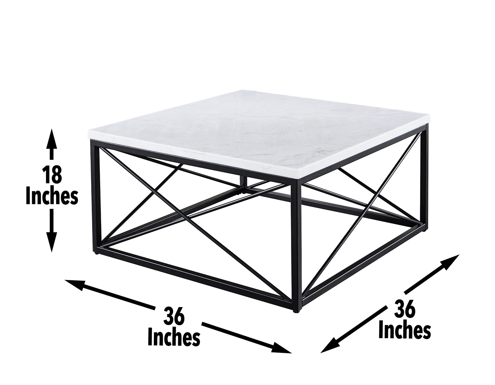 Skyler White Marble Cocktail Table - Image 3