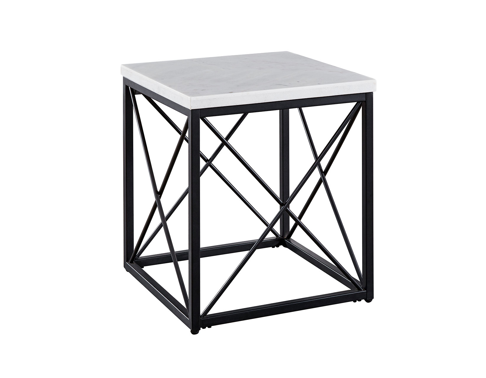 Skyler White Marble End Table