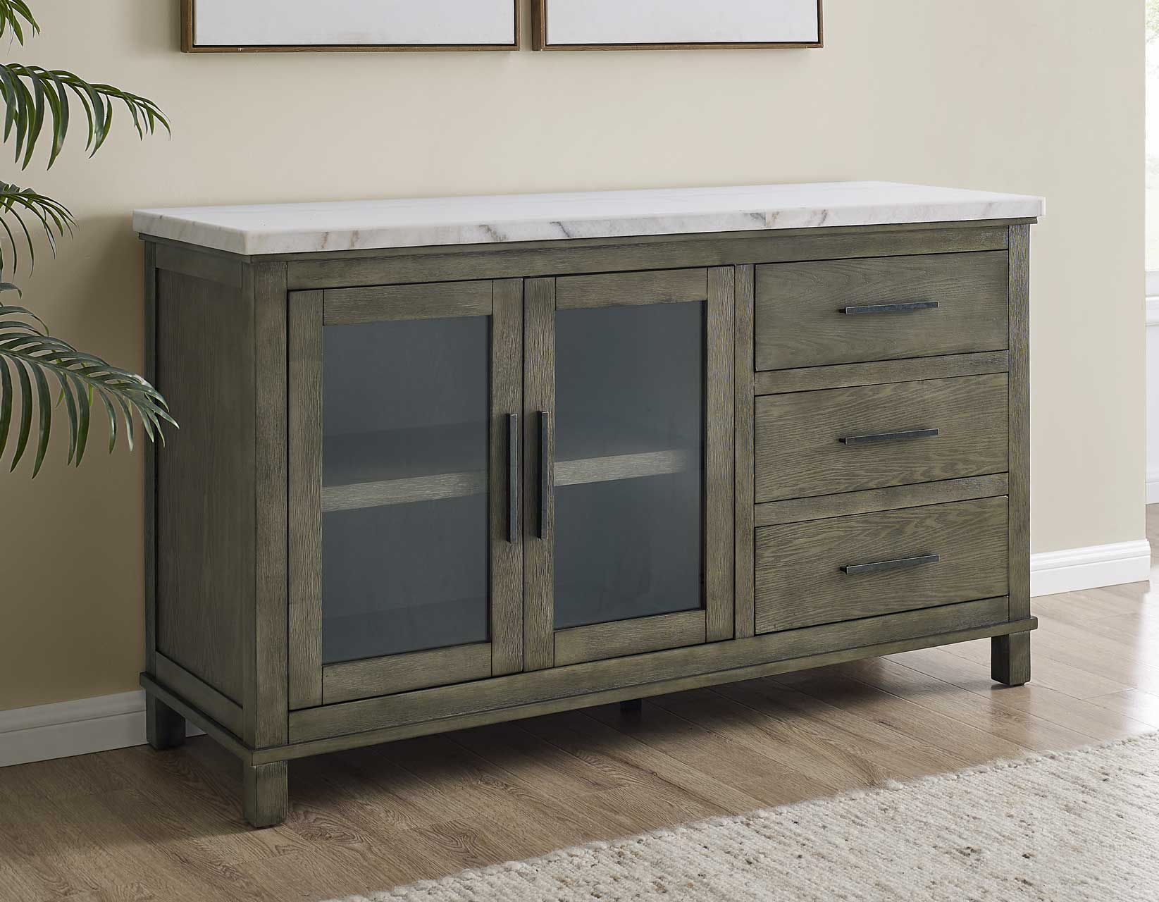 Grayson Server, White Marble Top - Image 5