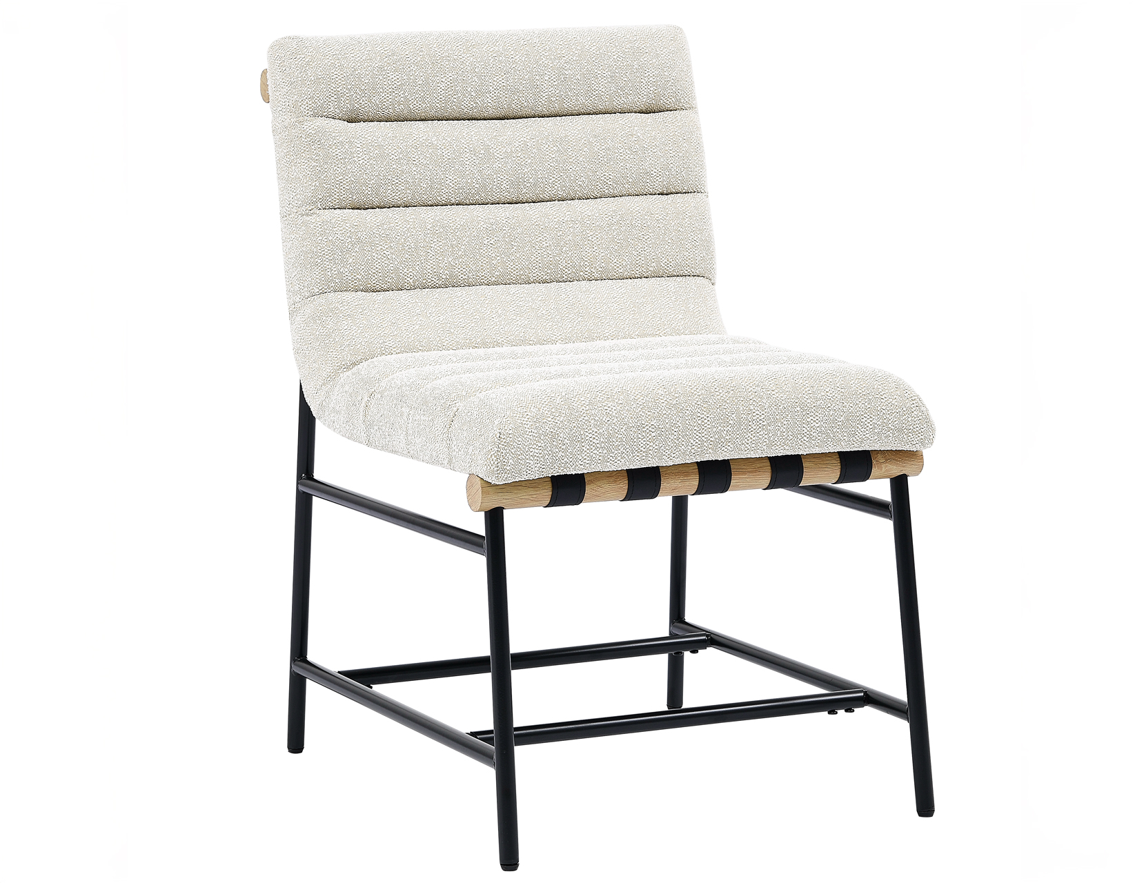 Nicco 20" Side Chair, Eggshell Polyester Fabric - Image 3