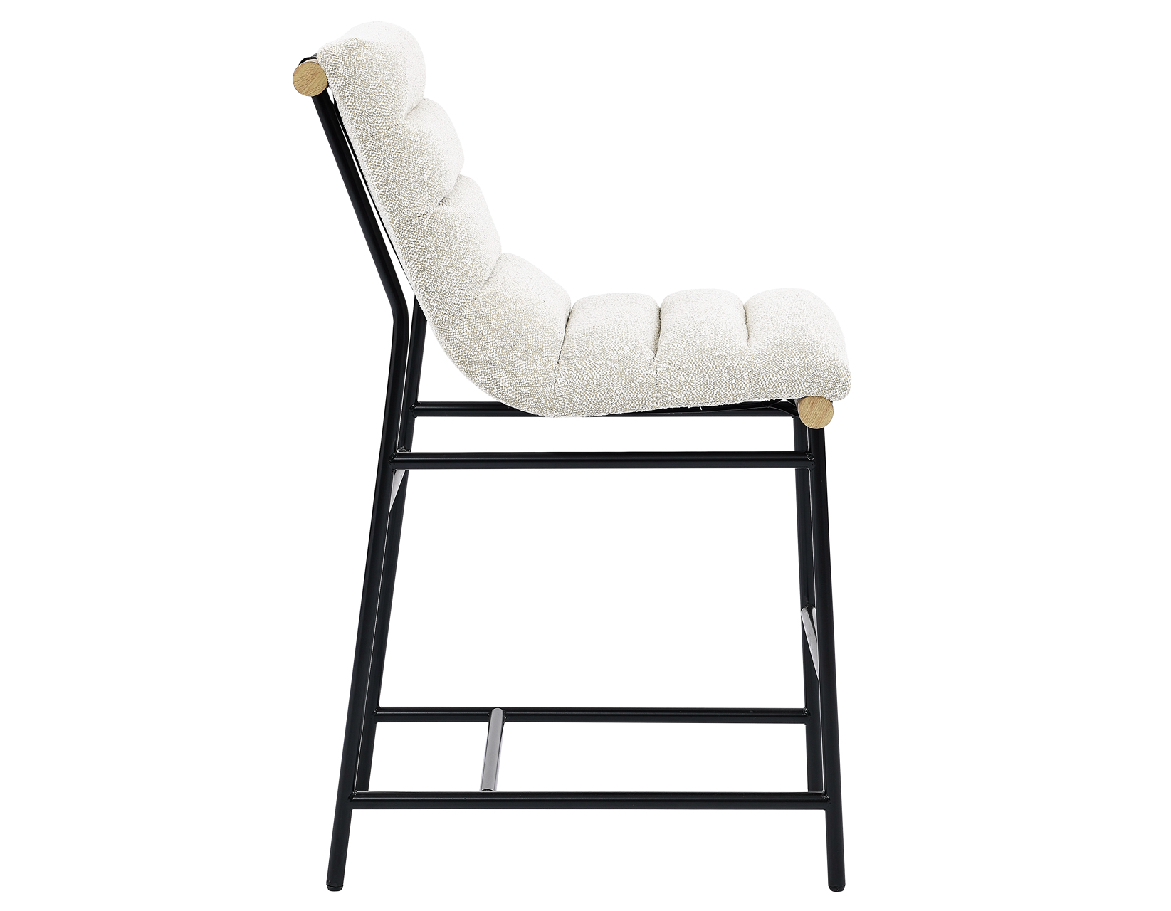 Nicco 24-inch Eggshell Polyester Fabric Counter Stool with Black Iron Base - Image 7