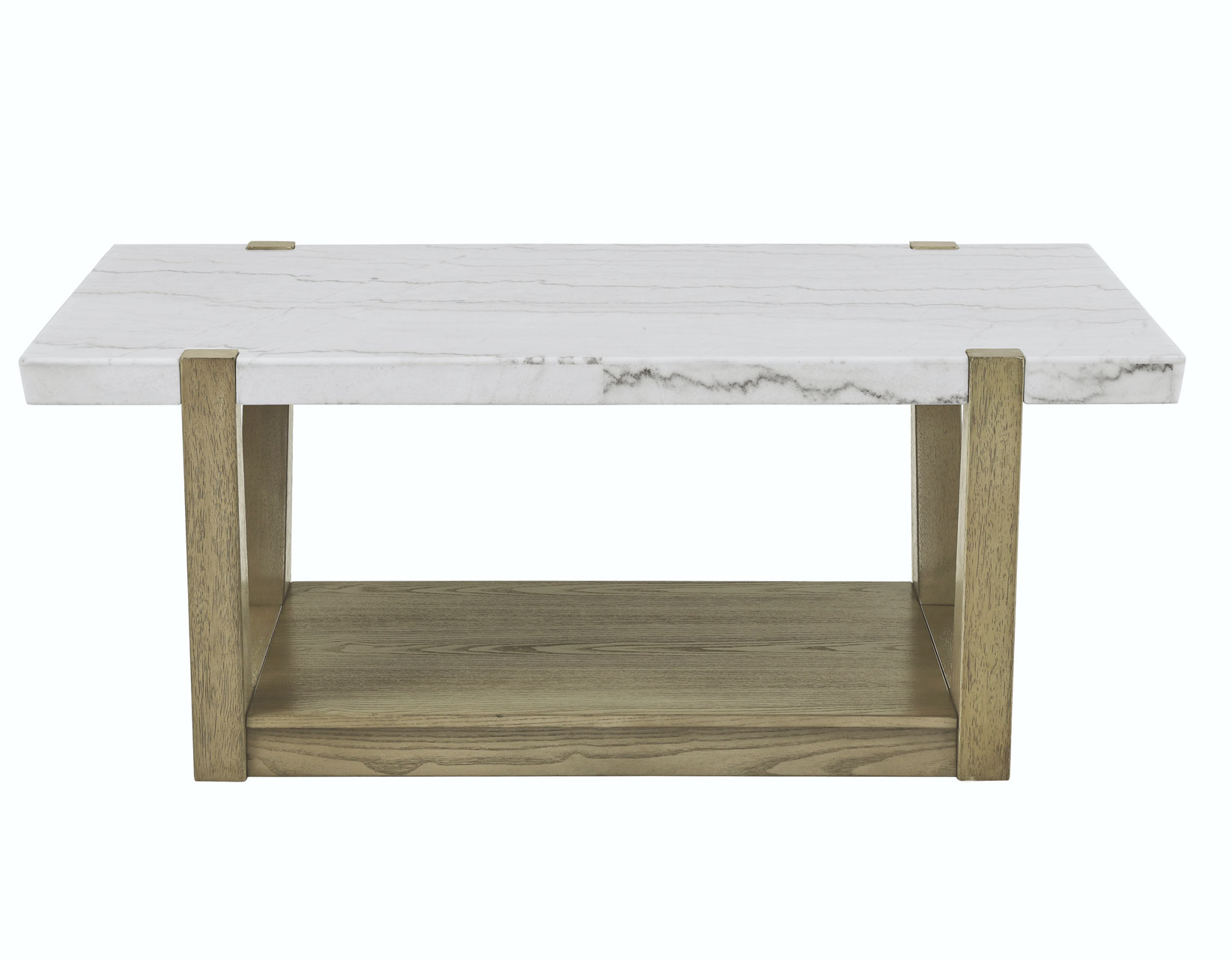 Perth White Marble Top Cocktail Table with Casters - Image 4