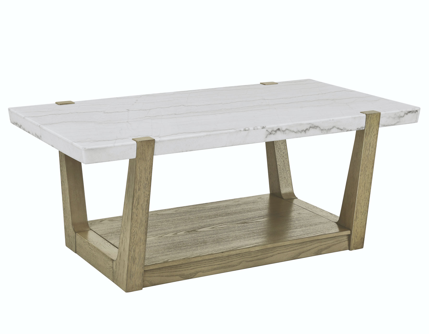 Perth White Marble Top Cocktail Table with Casters - Image 5