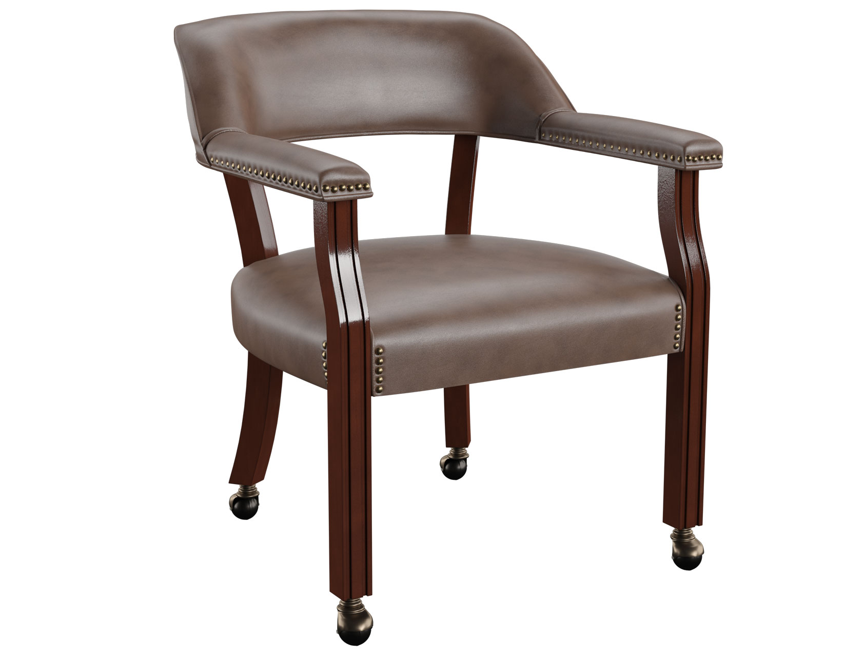 Tournament Arm Chair w/Casters - Brown