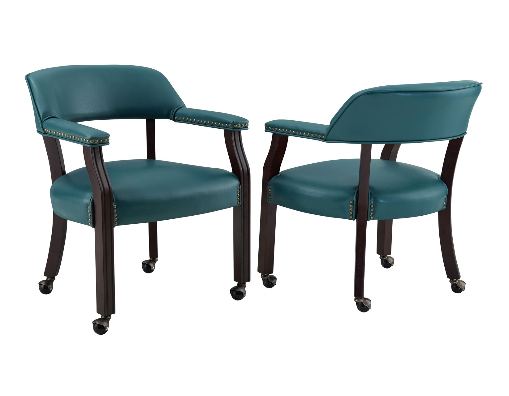 Tournament Arm Chair w/Casters, Teal - Image 3