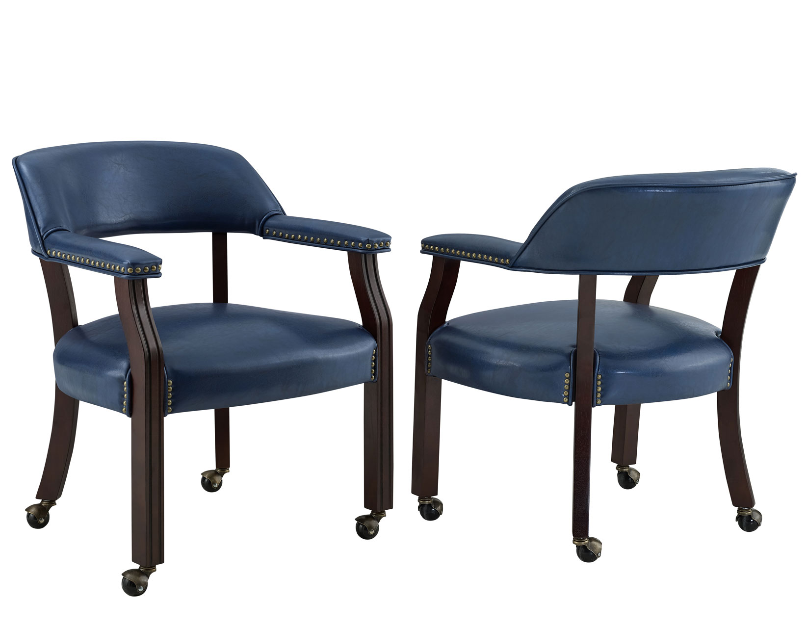 Tournament Arm Chair w/Casters, Navy - Image 4