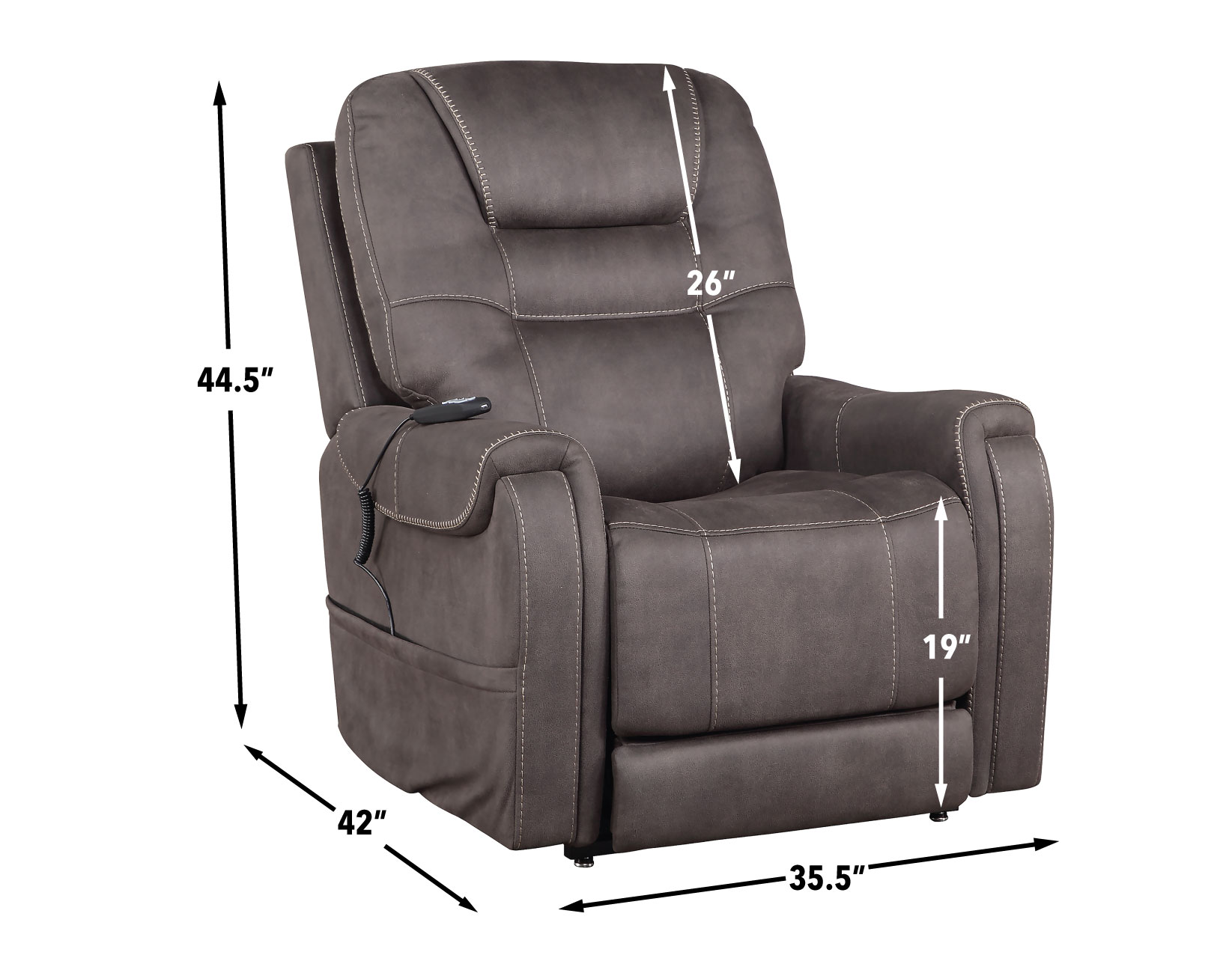 Brisbane Power Lift Chair w/Three Heat Zones, Stone - Image 21