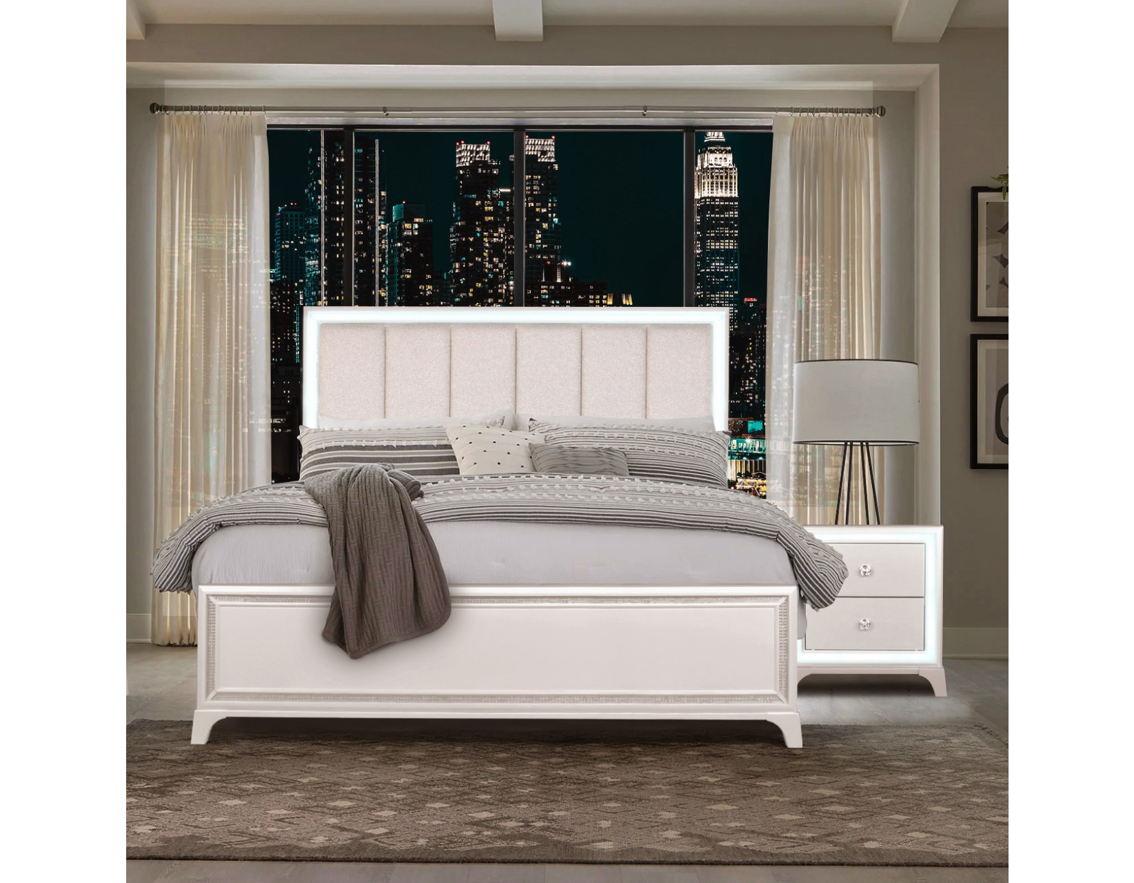 Cassie Illuminating Glam King Bedroom - Image 3