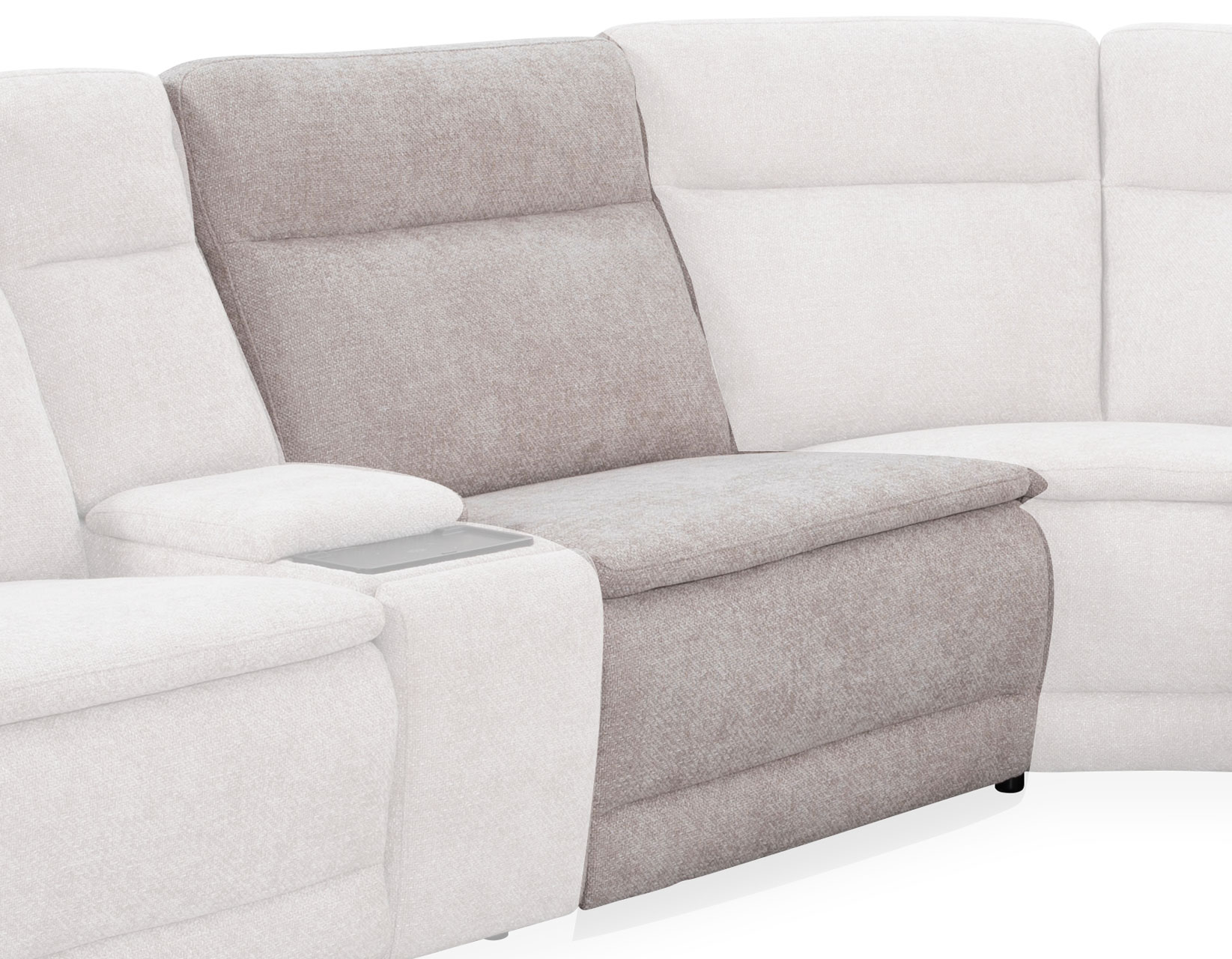 Conroe Stationary Armless Dual-Power Recliner, Cobblestone