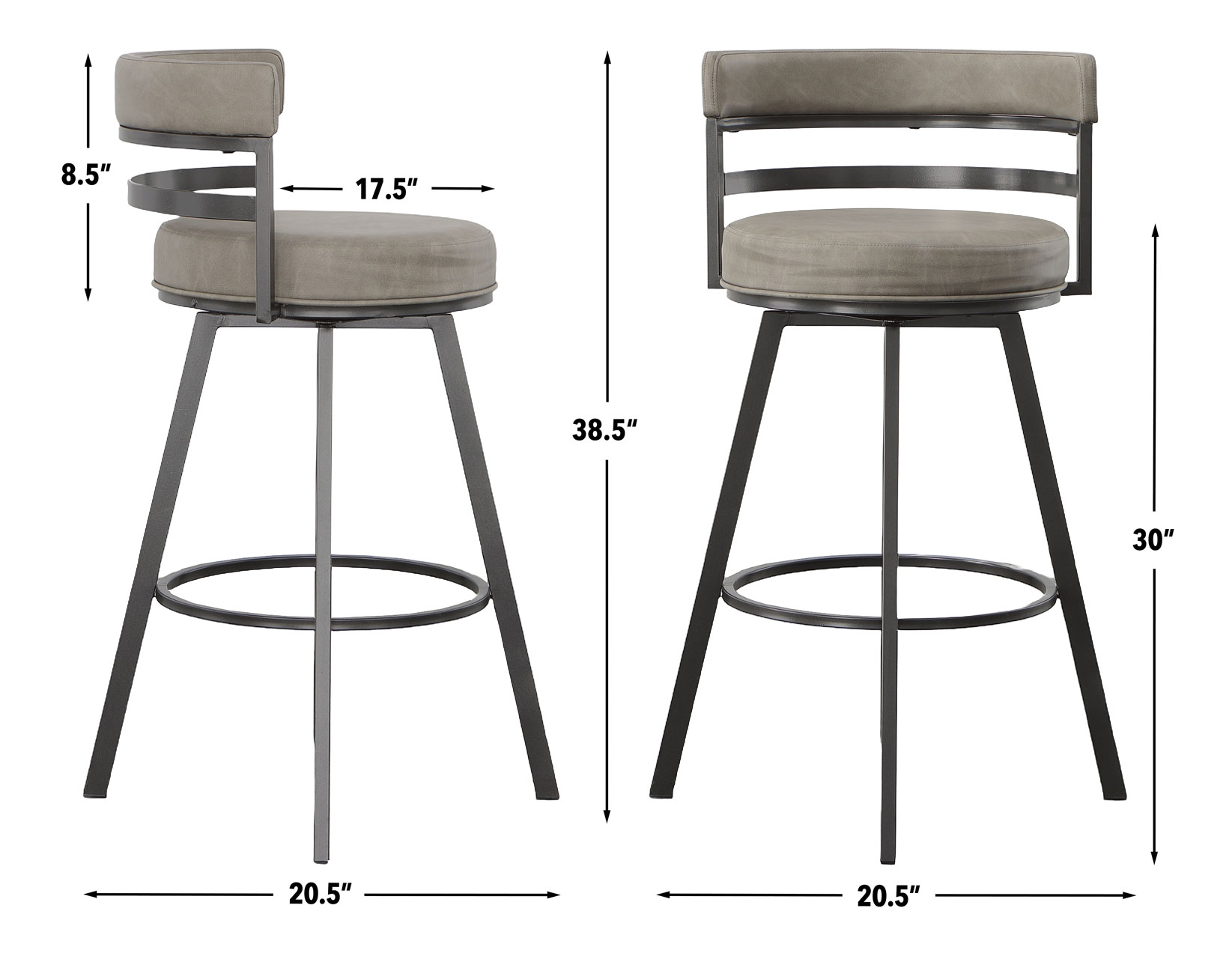 Gene 30-inch Swivel Bar Stool - Image 10