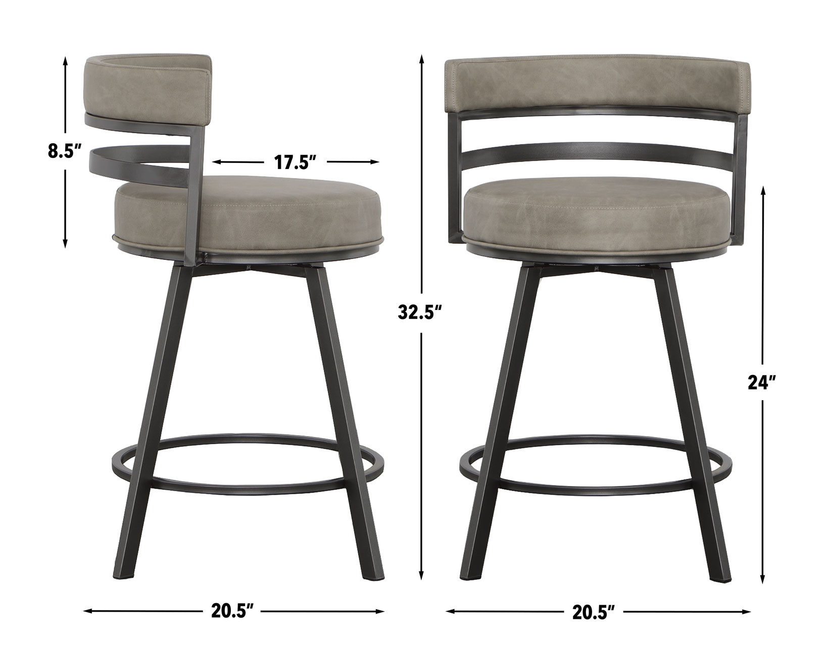 Gene Grade 24" Commercial Grade Counter Stool - Image 12