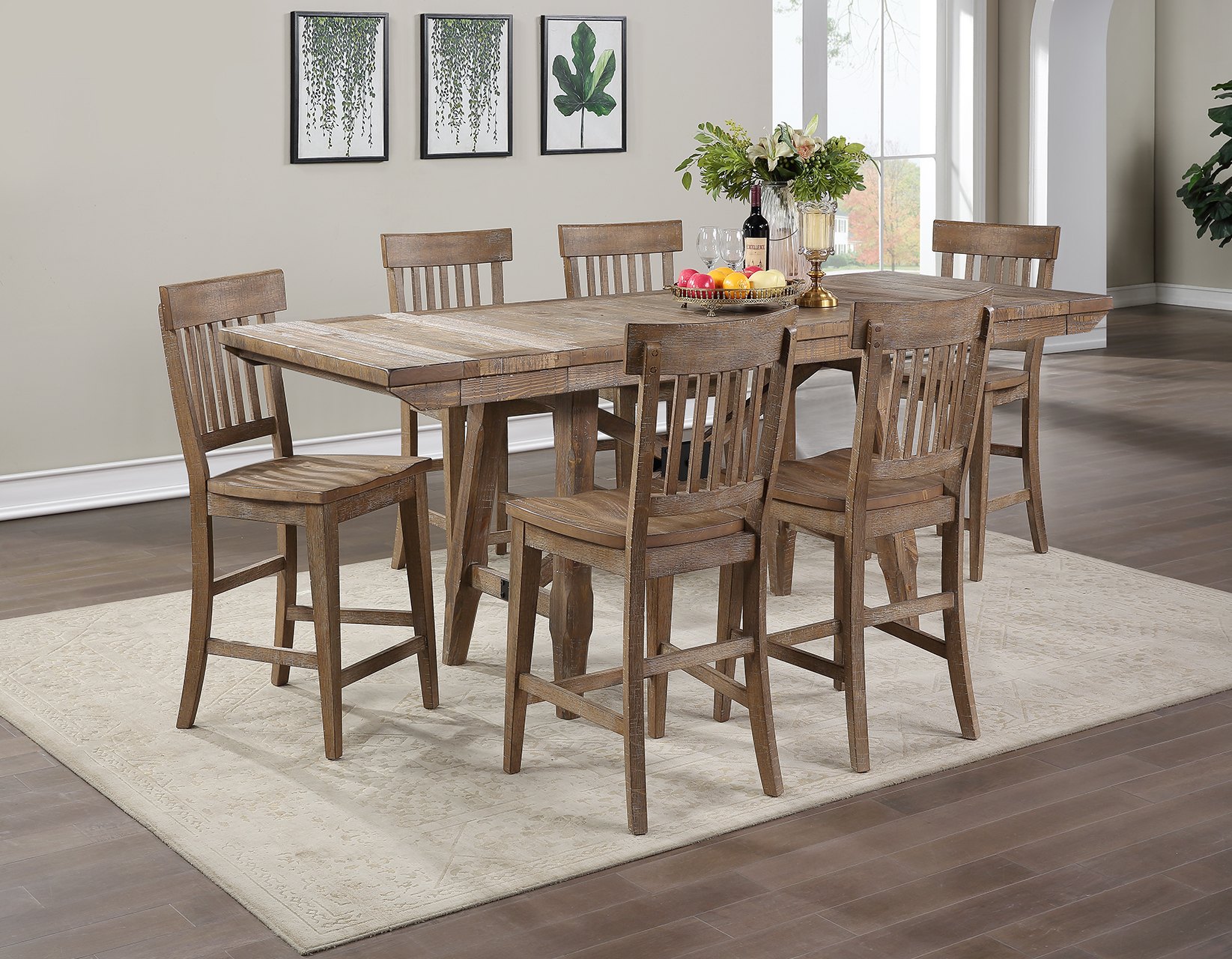Riverdale 7-Piece Counter Set<br>(Counter Table , 6 Side Chairs)