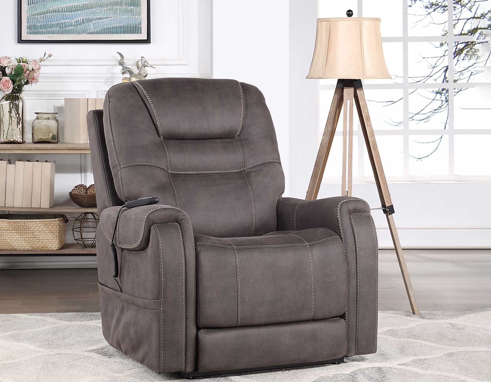 Brisbane Power Lift Chair w/Three Heat Zones, Stone - Image 20