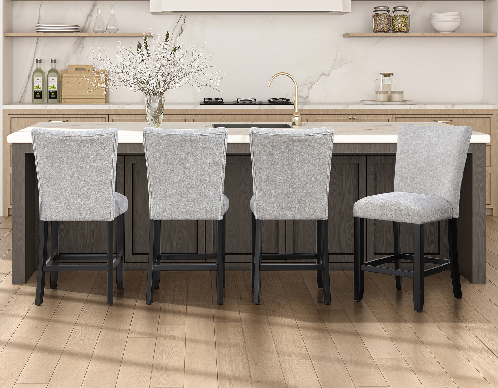 Artemis 24" Counter Stool, Gray Chenille - Image 7