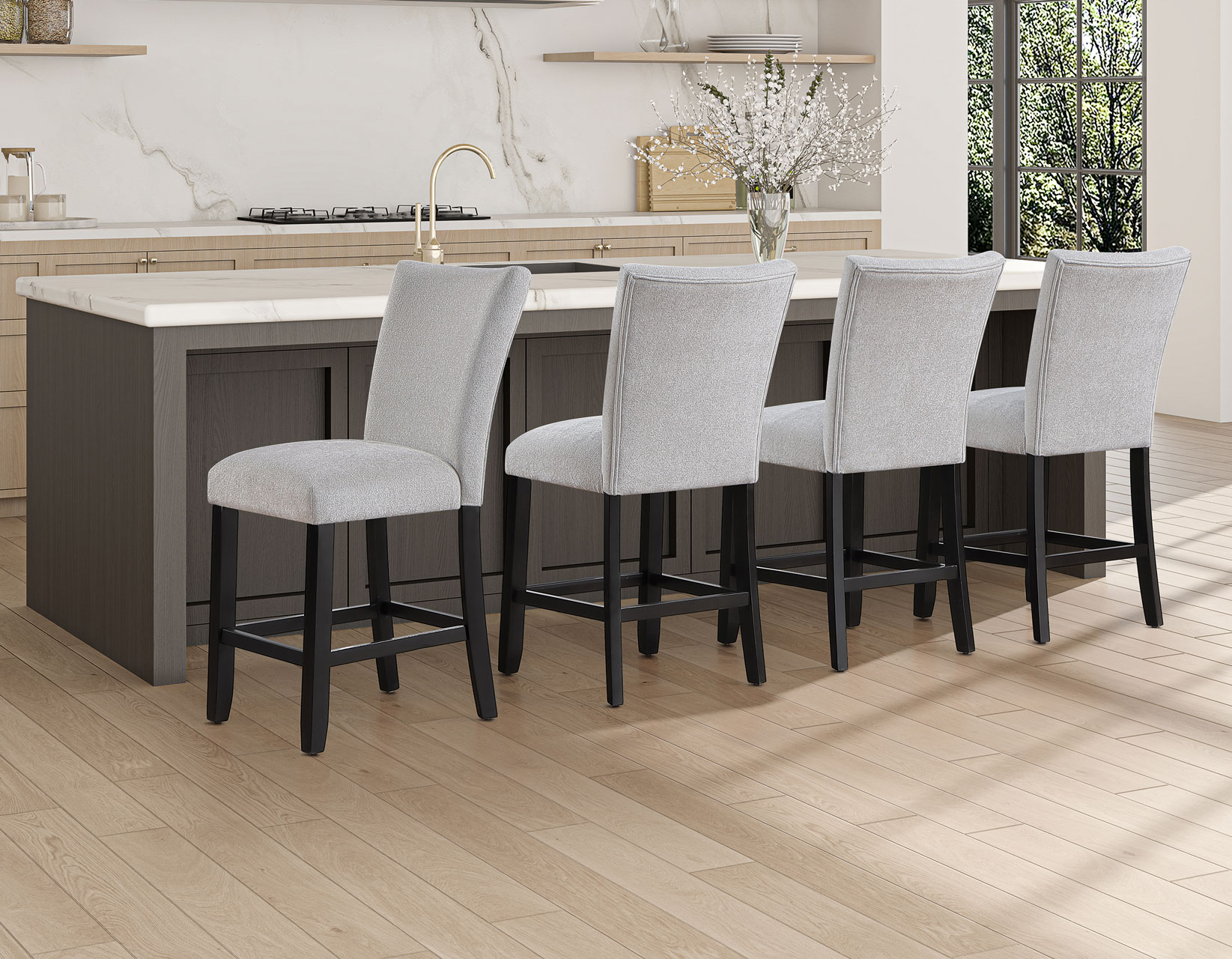 Artemis 24" Counter Stool, Gray Chenille - Image 8