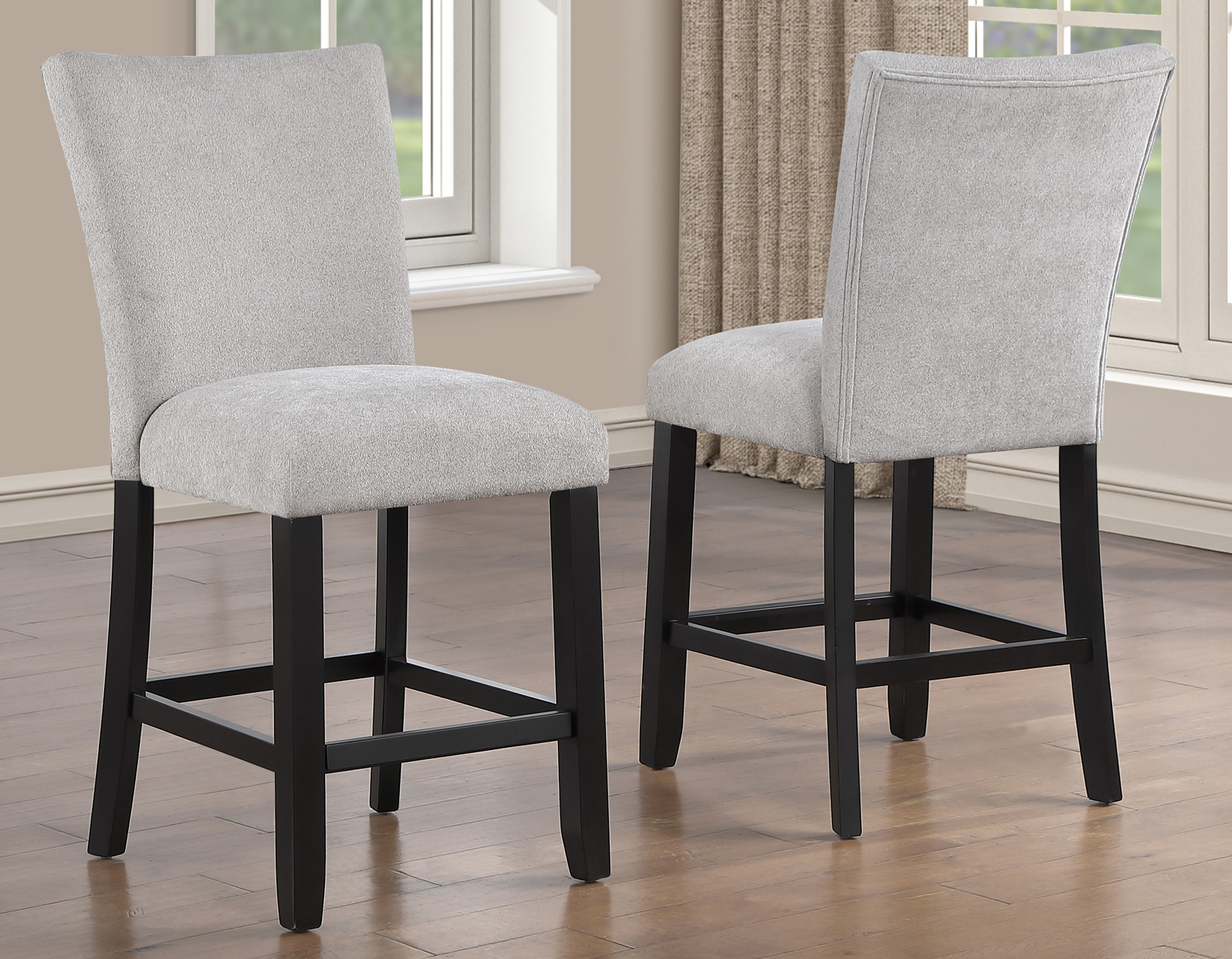 Artemis 24" Counter Stool, Gray Chenille