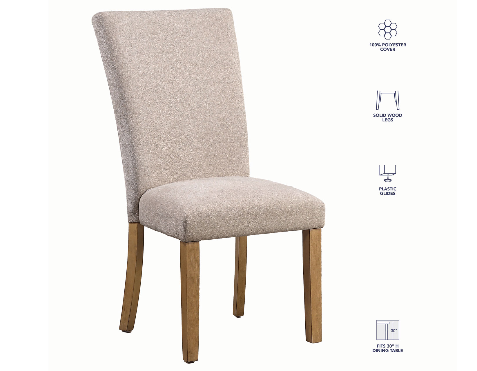 Artemis Side Chair, Beige Chenille - Image 6