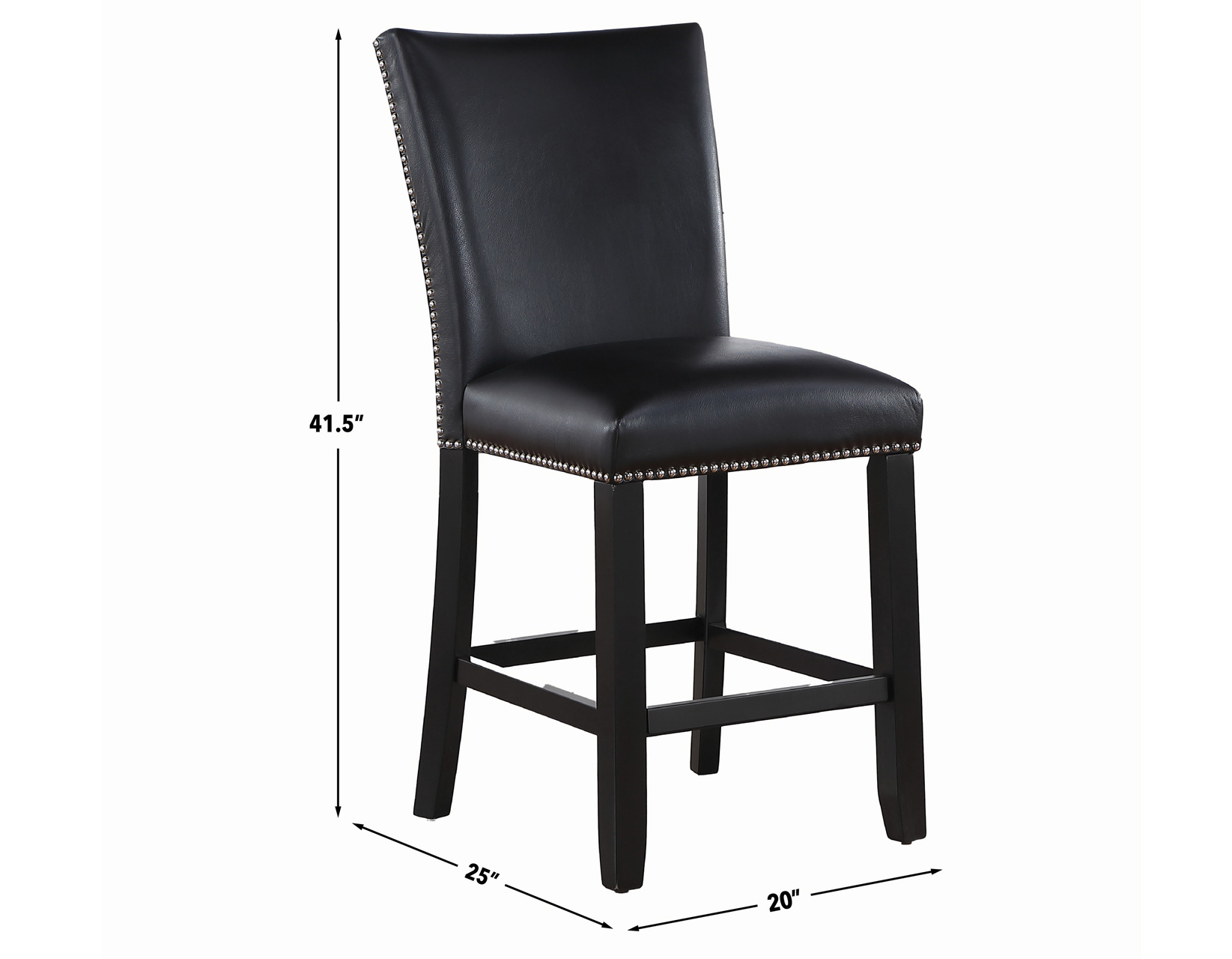 Artemis 24" Counter Stool, Black Vegan Leather - Image 8