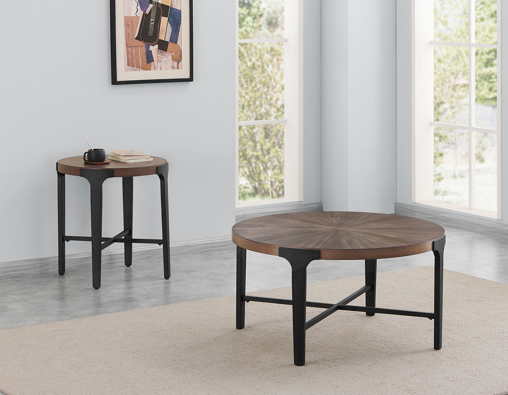 Chevron, 22-inch Round End Table - Image 8