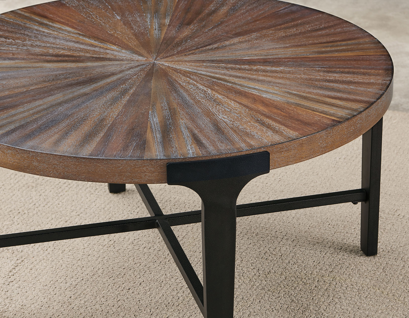 Chevron, 36-inch Round Cocktail Table - Image 6