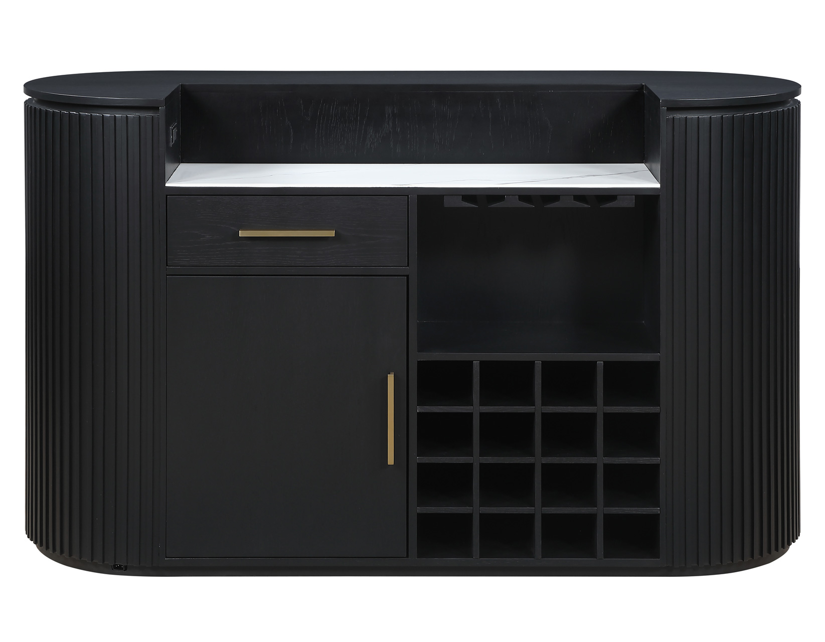 Colvin Reeded Bar, Black Finish - Image 7