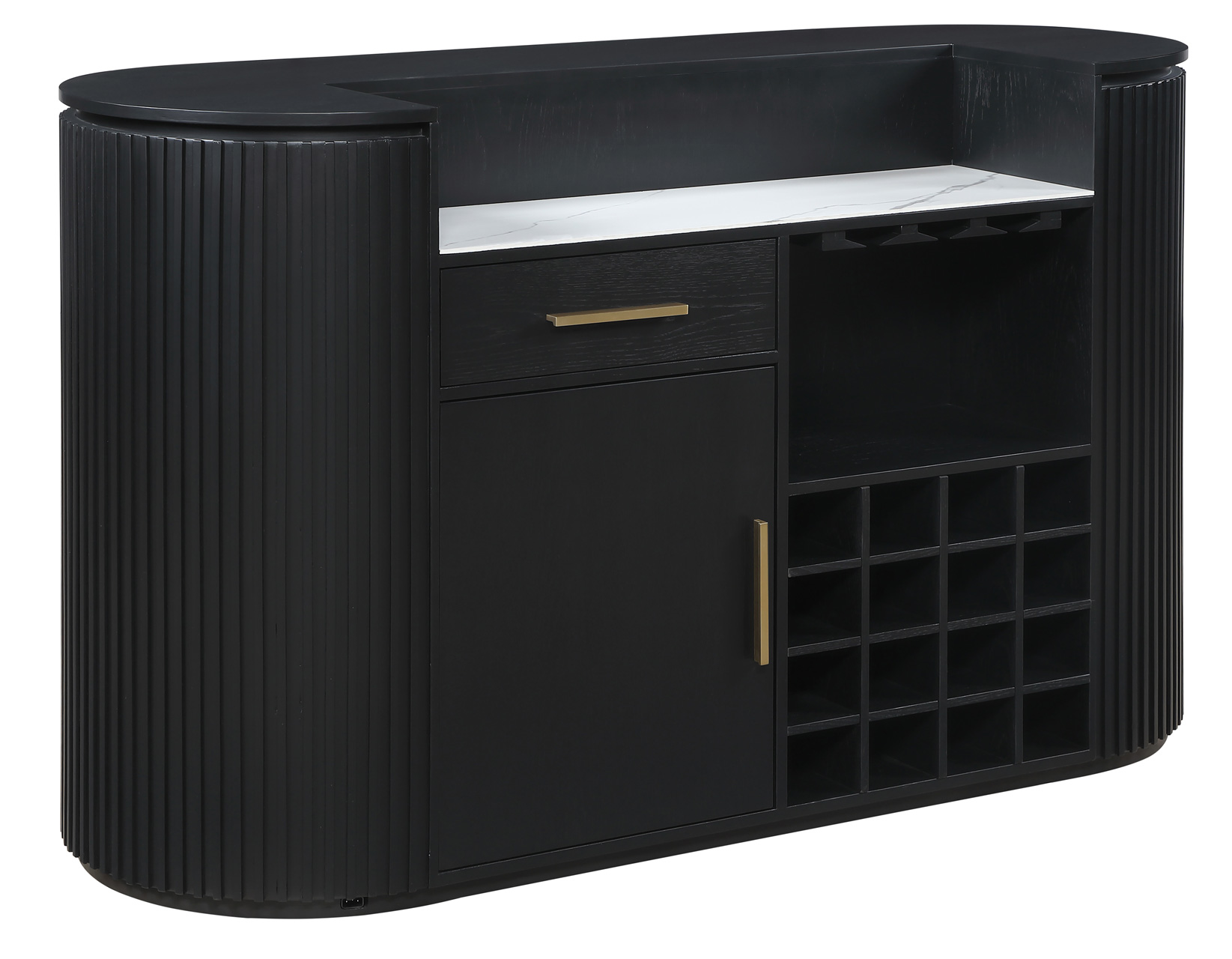 Colvin Reeded Bar, Black Finish - Image 9