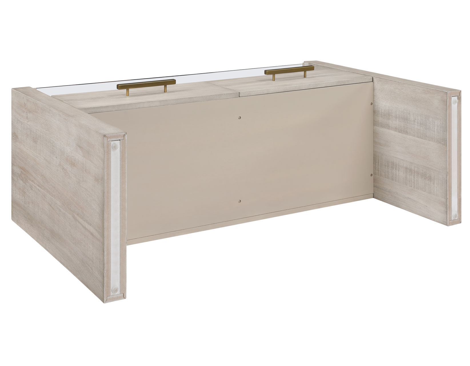 Garland, Sofa Table, Glass Top, Washed Parchment Finish - Image 6