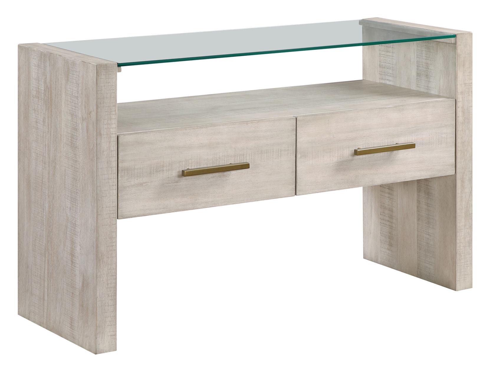 Garland, Sofa Table, Glass Top, Washed Parchment Finish - Image 3
