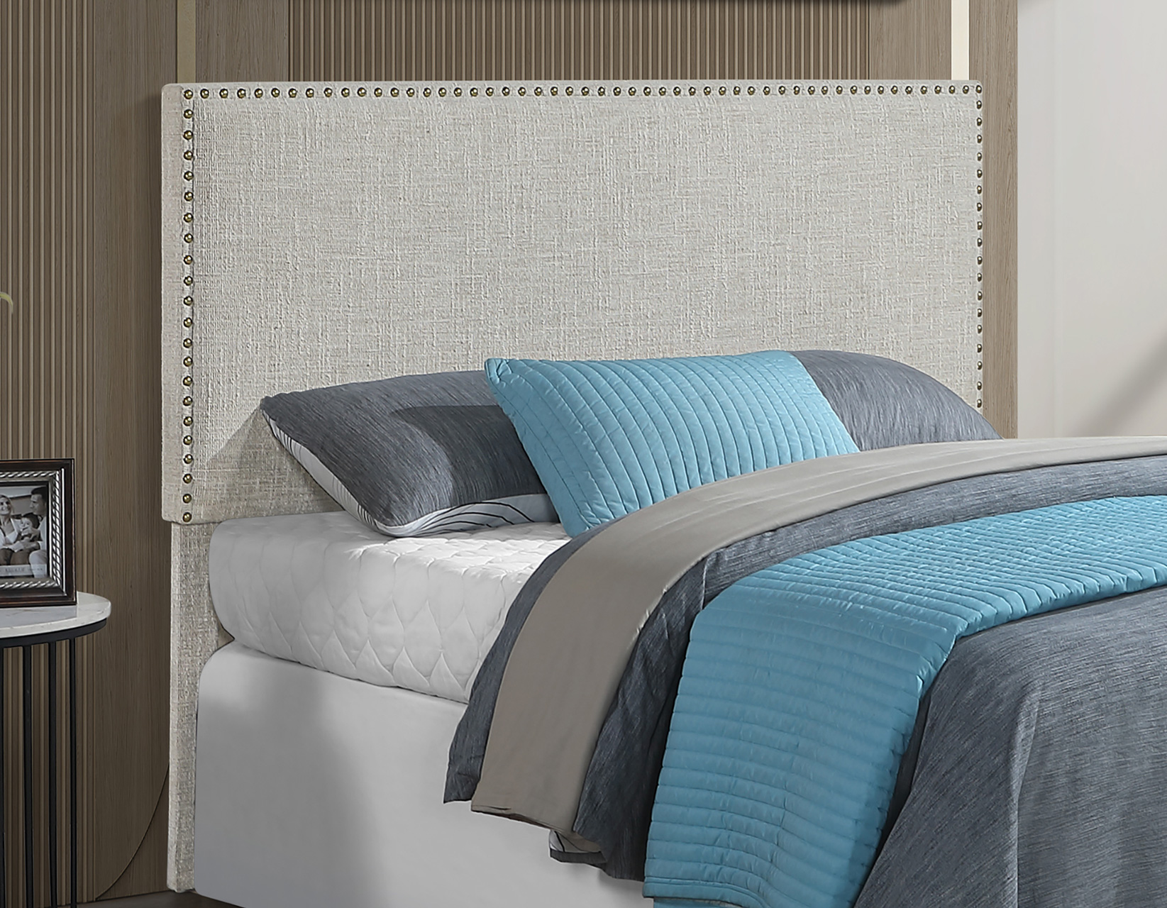 Hadley Cream Linen Queen/Full Headboard - Image 2