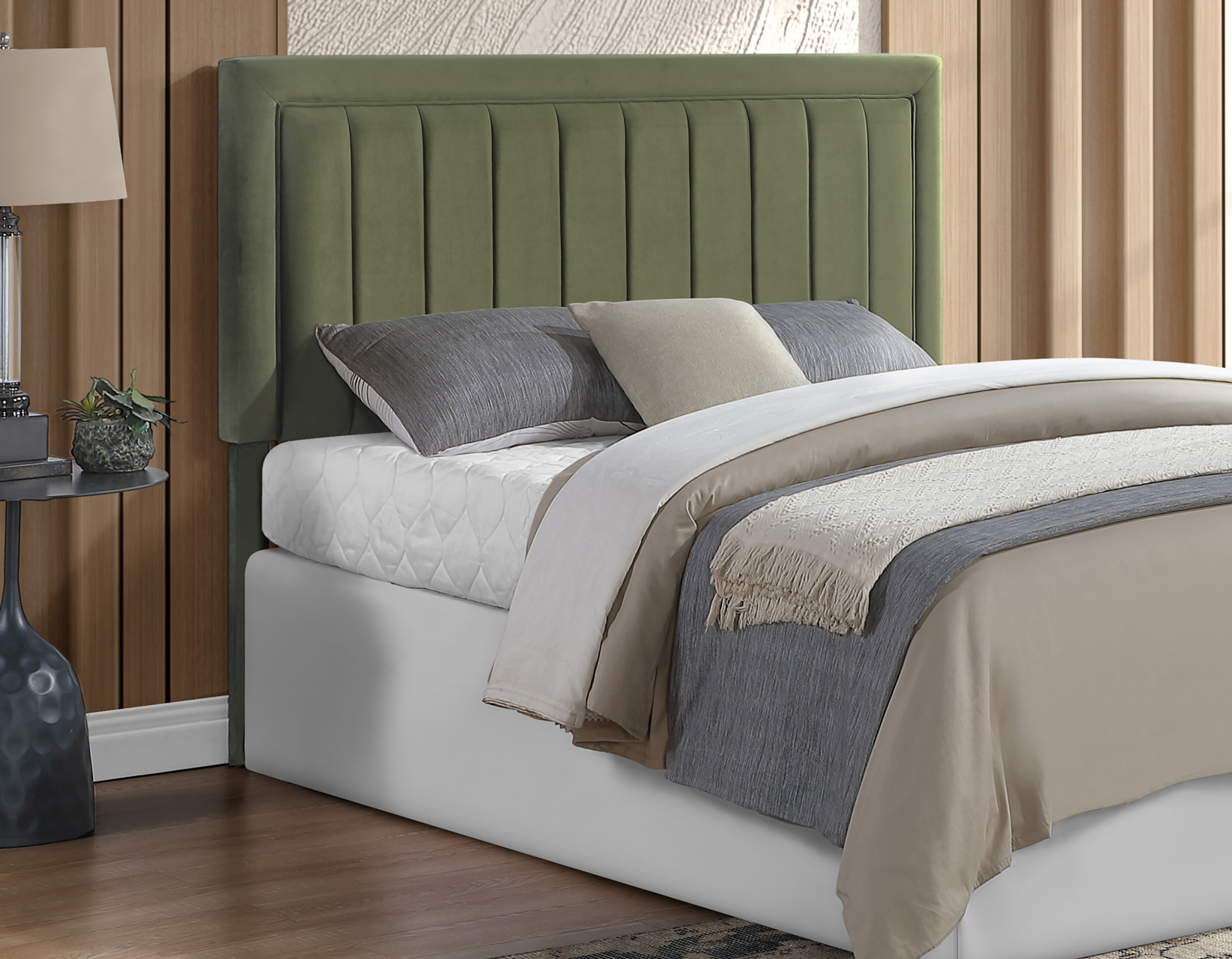 Jade Green Velvet Queen/Full Headboard - Image 2