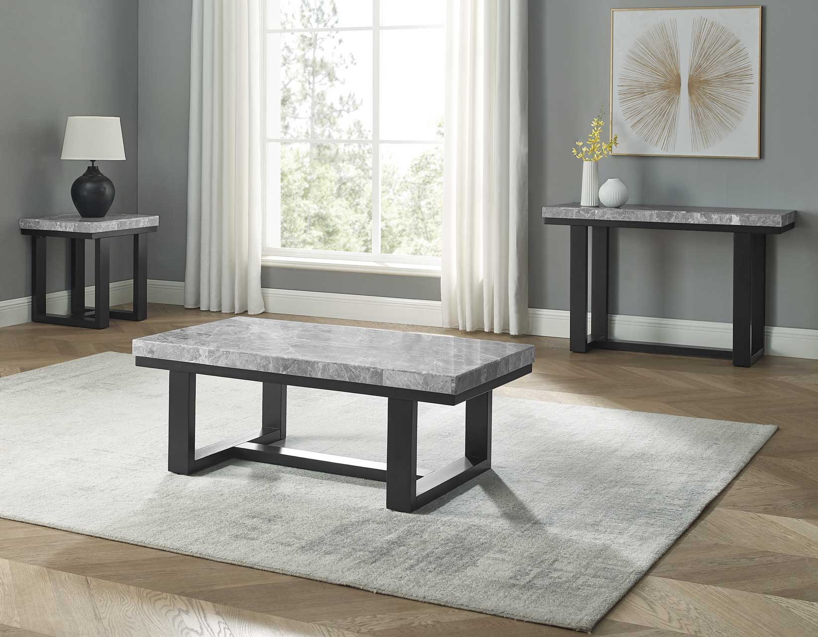 Artemis Sofa Table, Gray Marble Top - Image 5