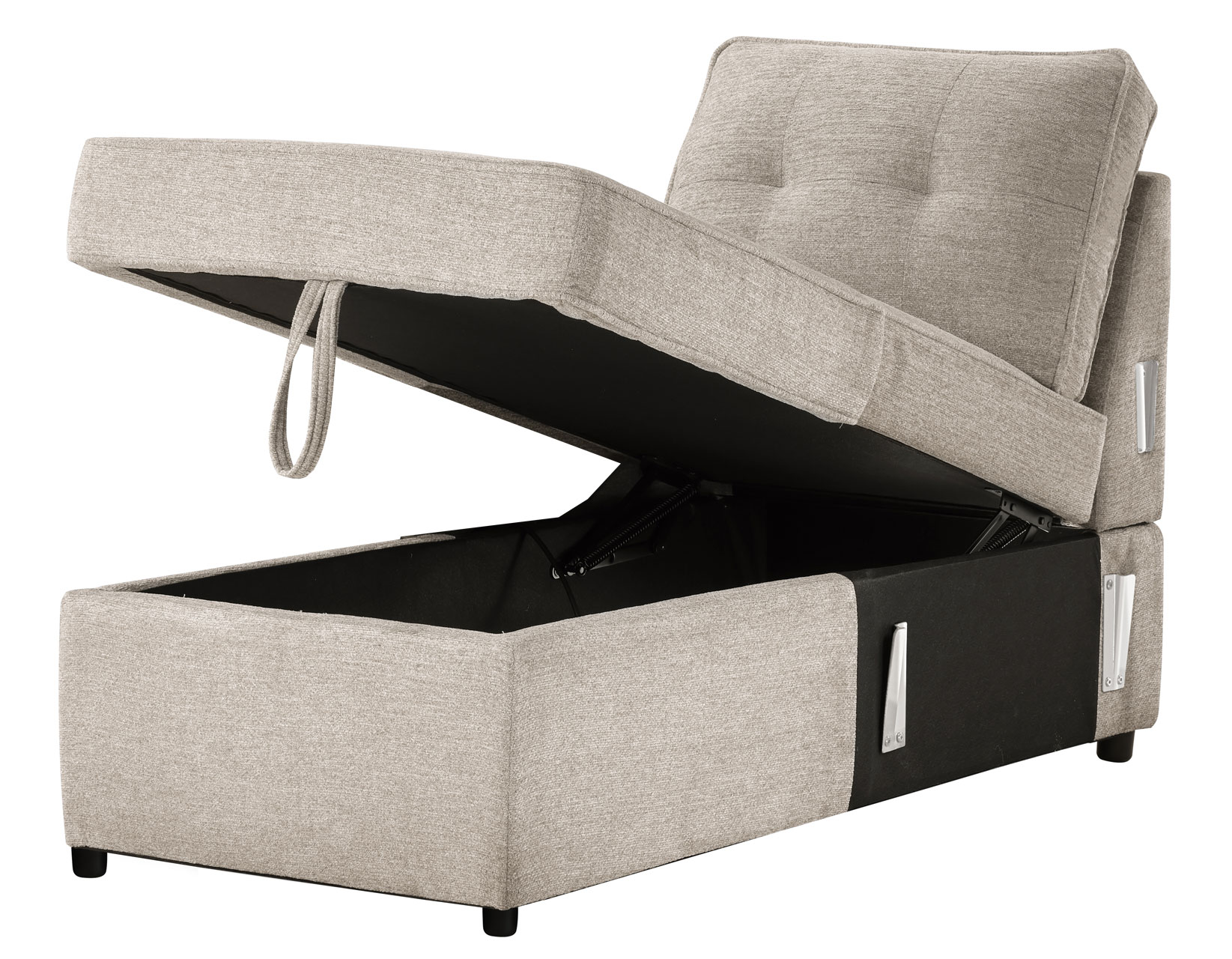 Noah Reversible Storage Chaise, Tan - Image 3
