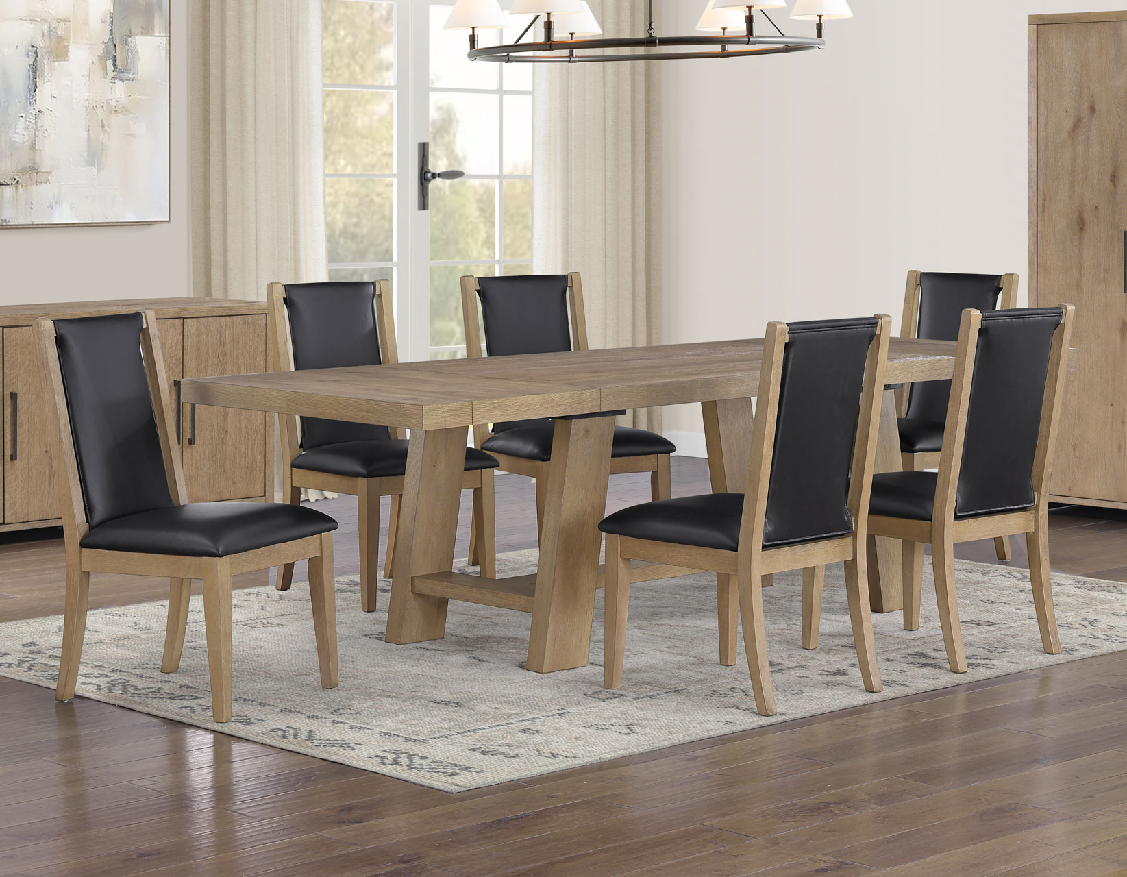Orinda 5-Piece 72-108-inch Dining Table Set with 4 Side Chairs - Image 4