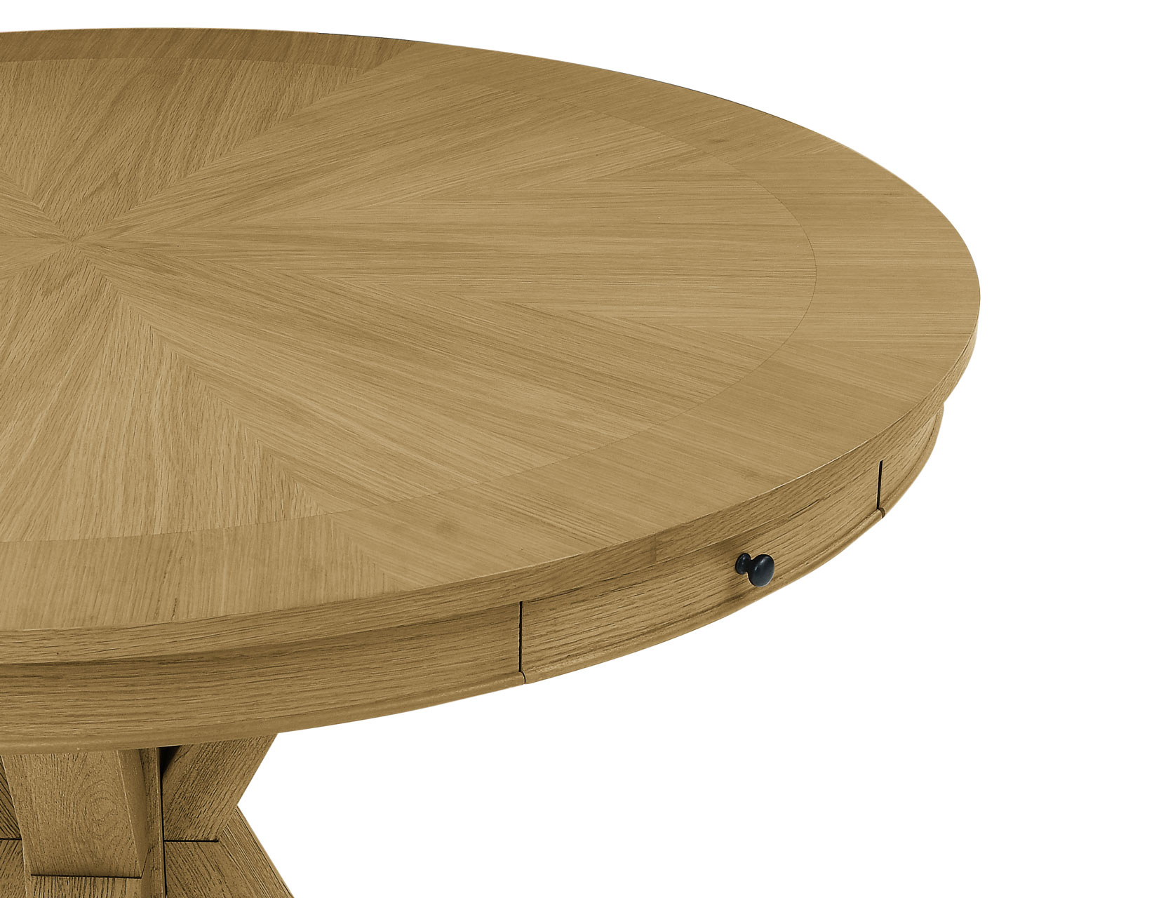 Rylie 48-inch Round Counter Table Top with 4 Drawers, Caramel Finish - Image 3