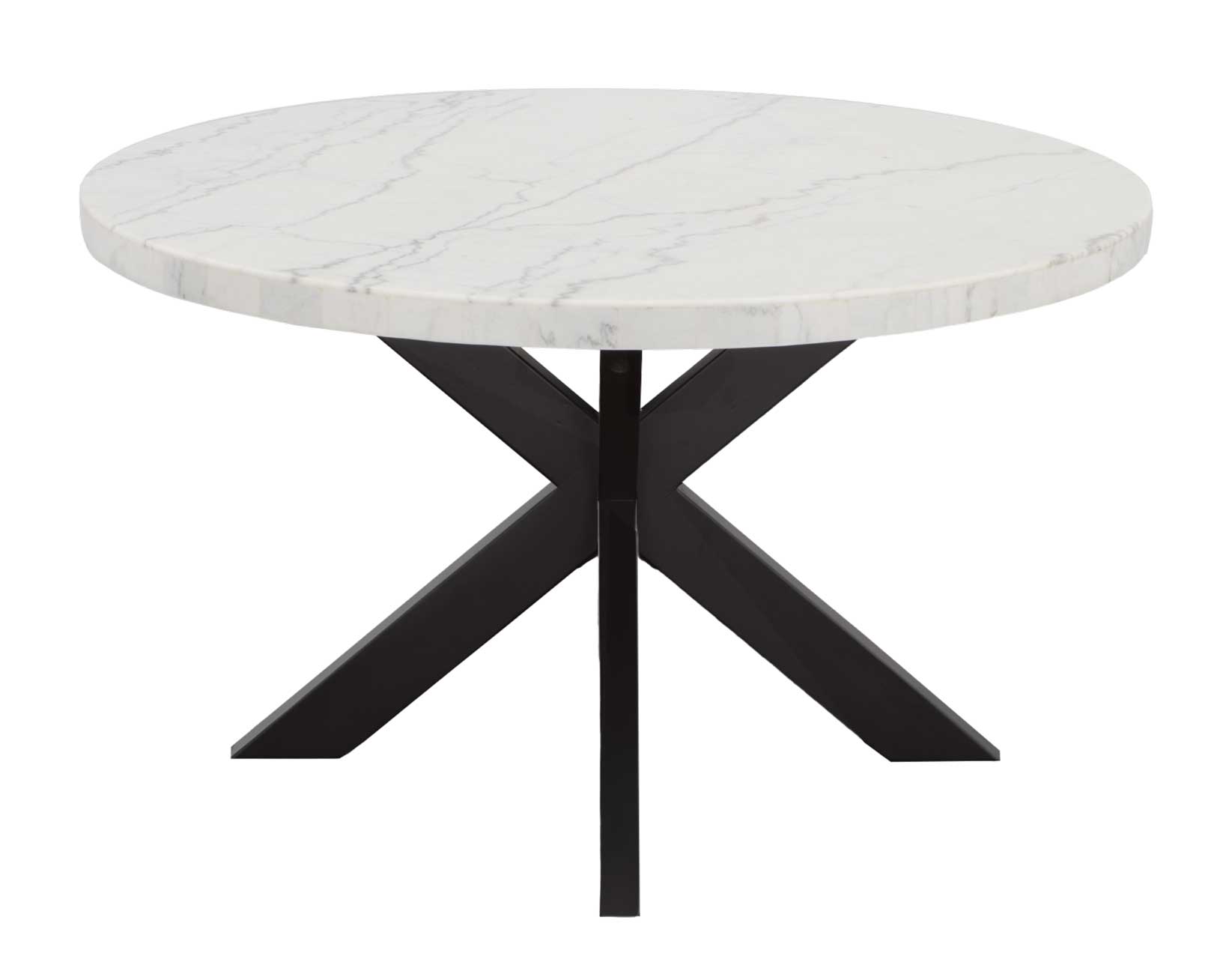 Xena 52-inch Round Dining Table, White Marble Top - Image 7