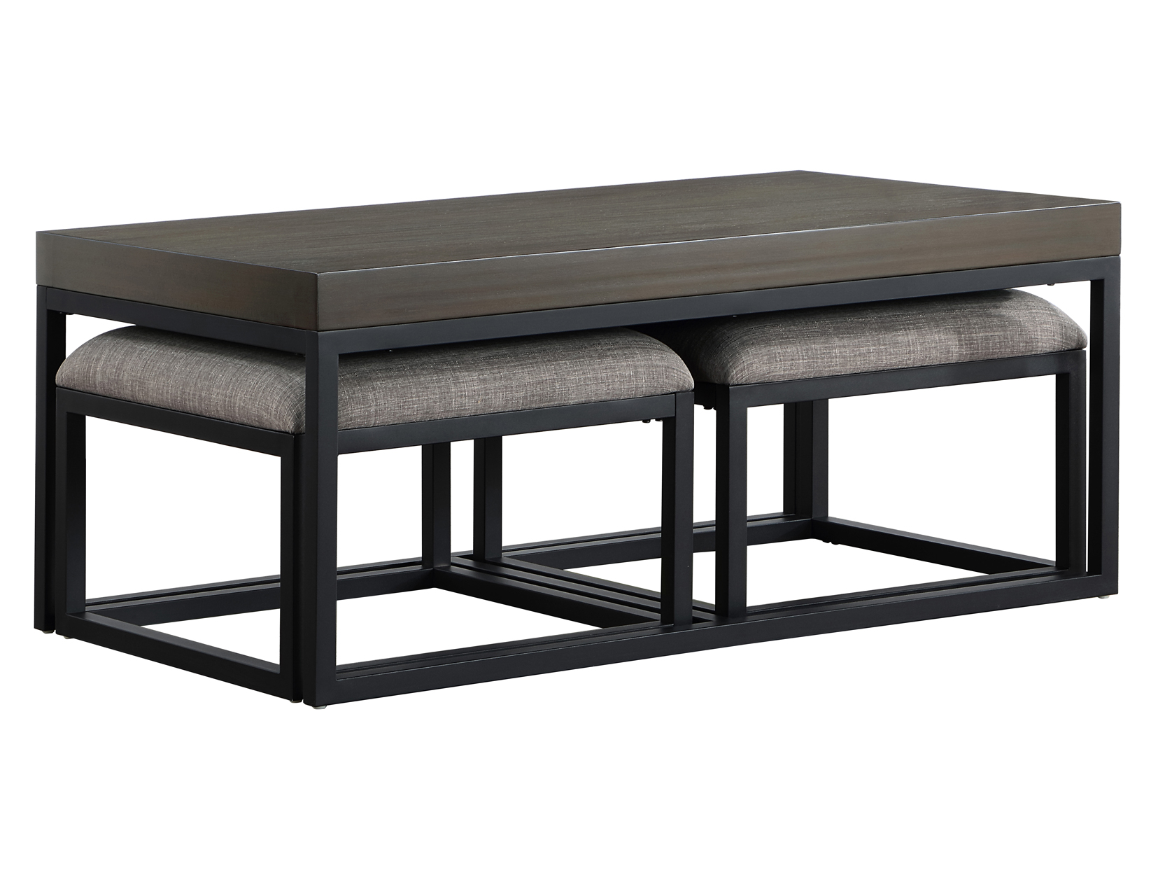 Yukon Rectangular Nesting Coffee Table with 2 Stools - Image 8