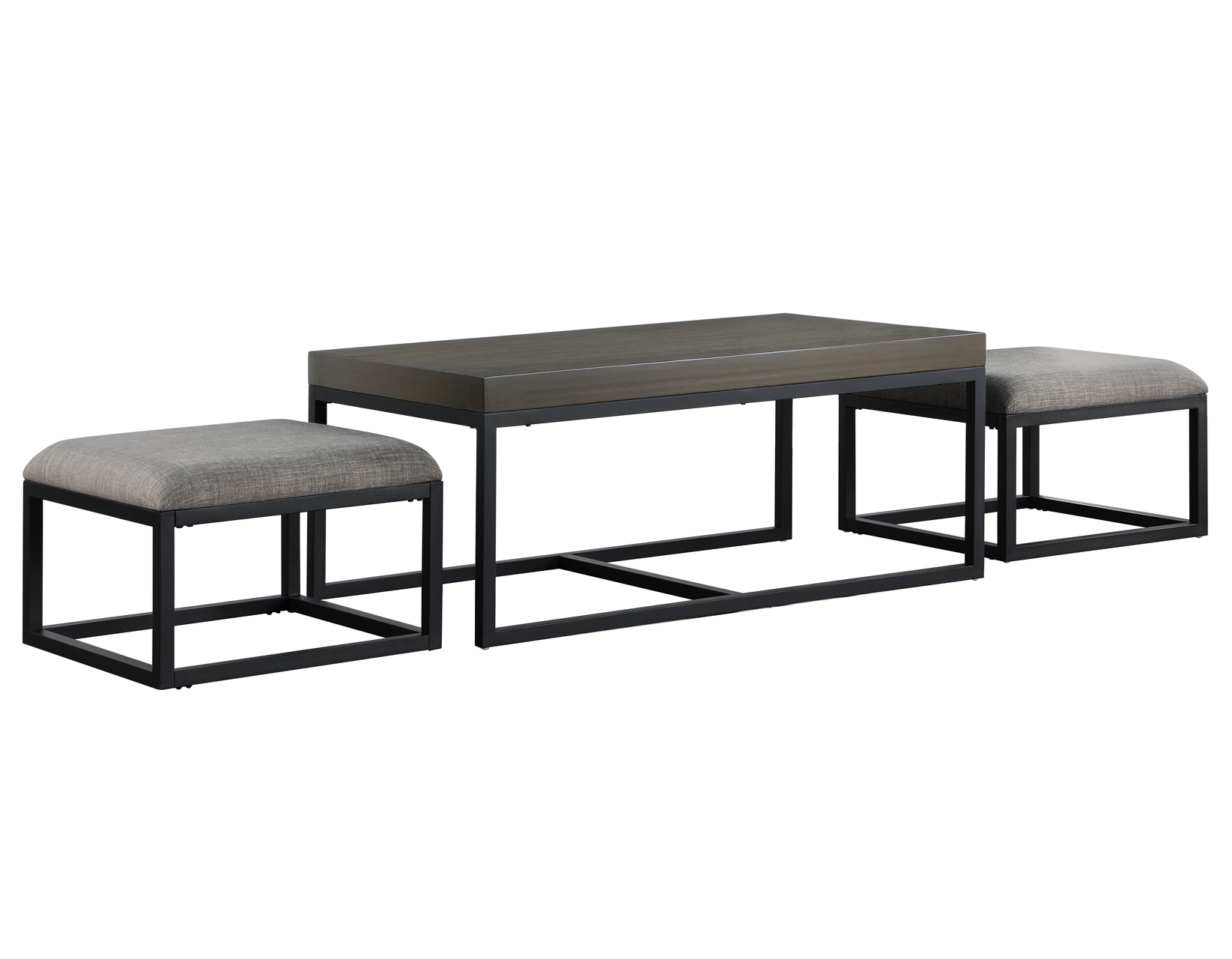 Yukon Rectangular Nesting Coffee Table with 2 Stools - Image 9