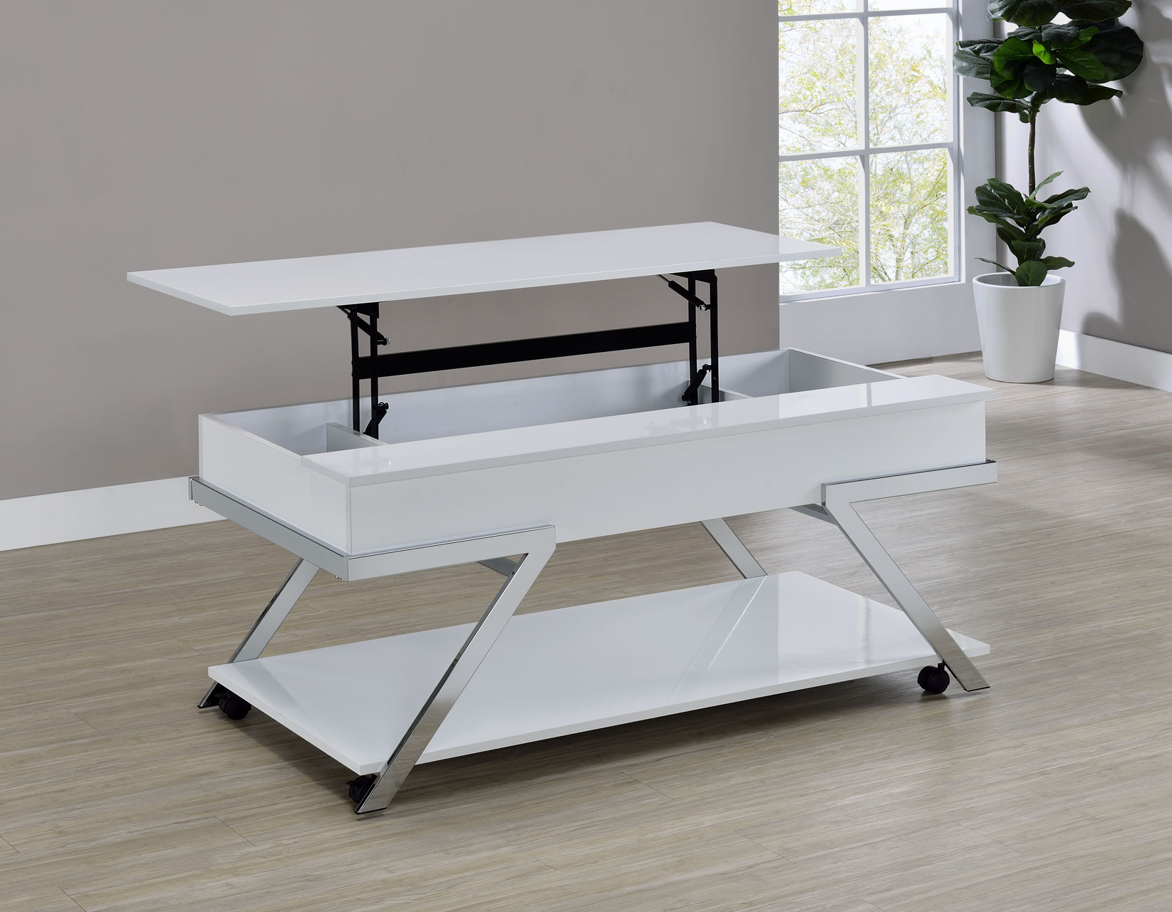 Zena, Lift-Top Cocktail Table, Castered - Image 6